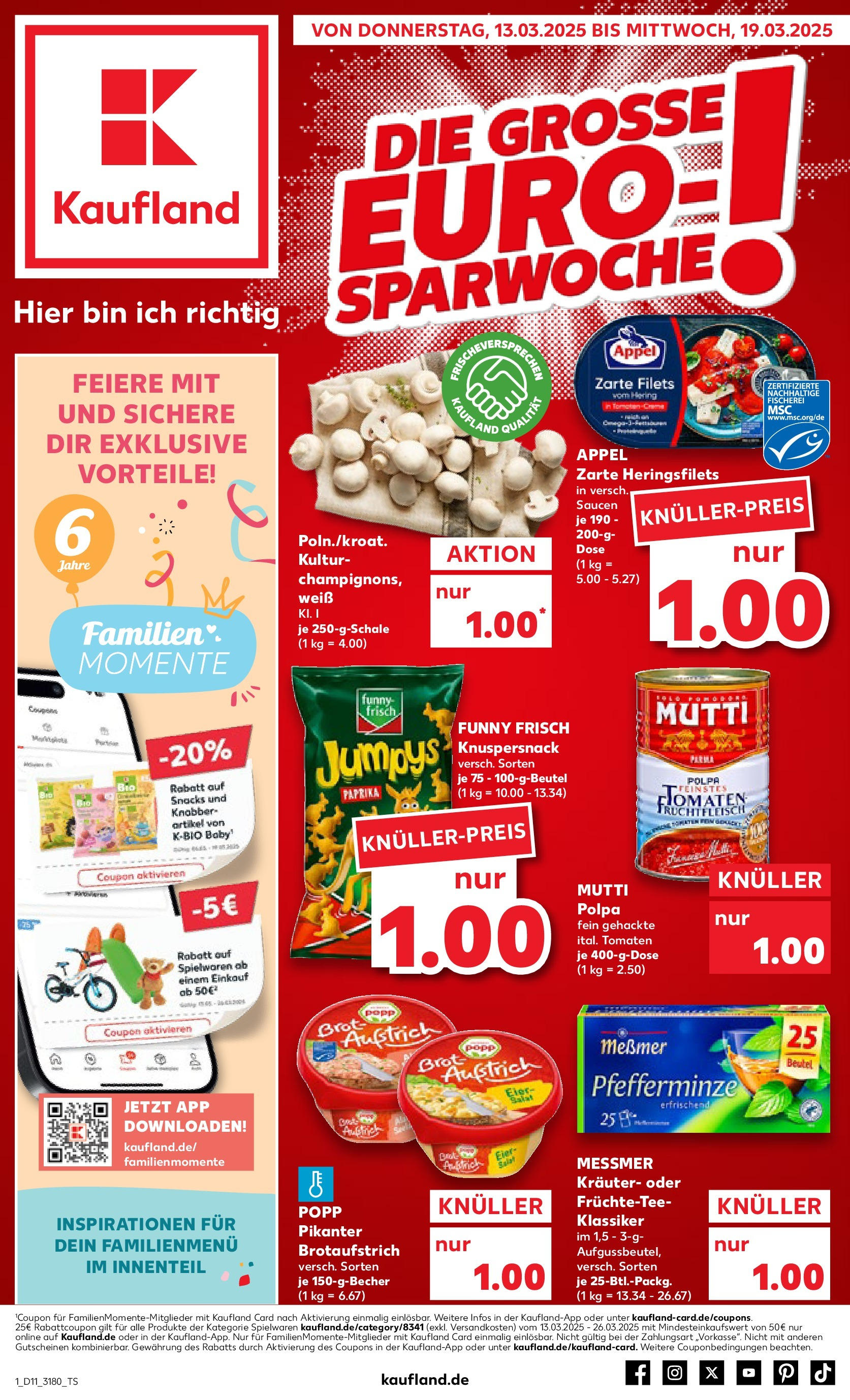 Kaufland - Ahrensfelde, Landsberger Chaussee 17 (ab 13.03.2025) » Angebote Online zum Blättern | Seite: 1 | Produkte: Eier, Messmer, Funny frisch, Brot