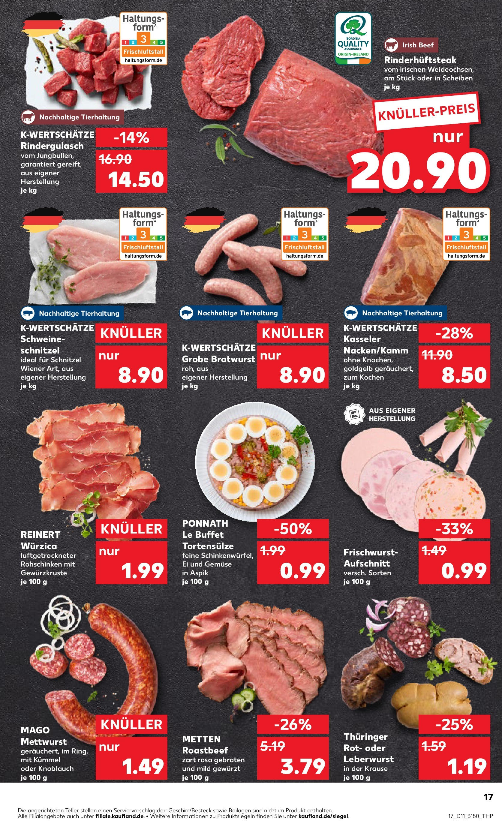 Kaufland - Ahrensfelde, Landsberger Chaussee 17 (ab 13.03.2025) » Angebote Online zum Blättern | Seite: 17 | Produkte: Bratwurst, Schnitzel, Gemüse, Knoblauch