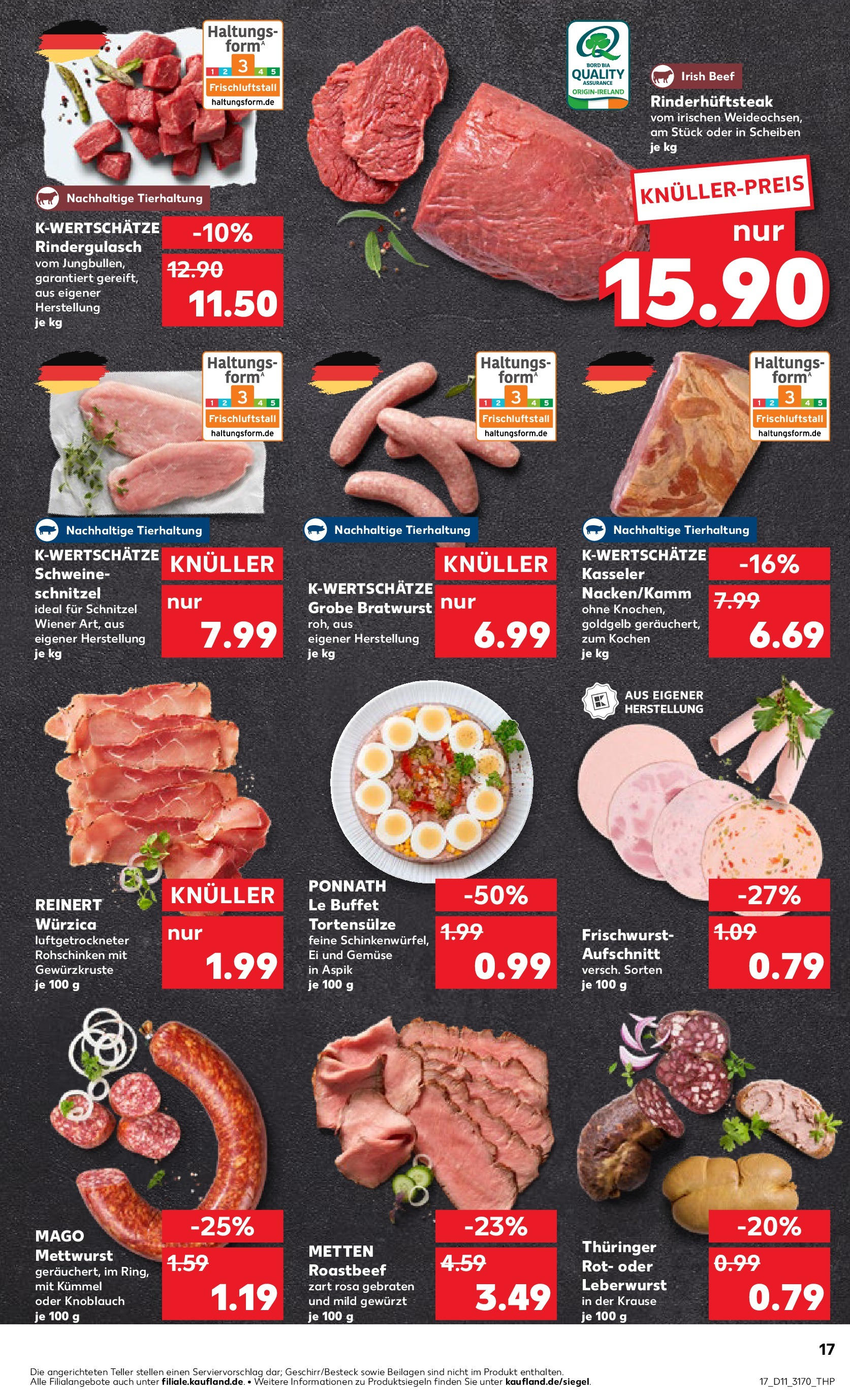 Kaufland - Kaufland: Wochenangebote (ab 12.03.2025) » Angebote Online zum Blättern | Seite: 17 | Produkte: Rindergulasch, Schnitzel, Roastbeef, Knoblauch