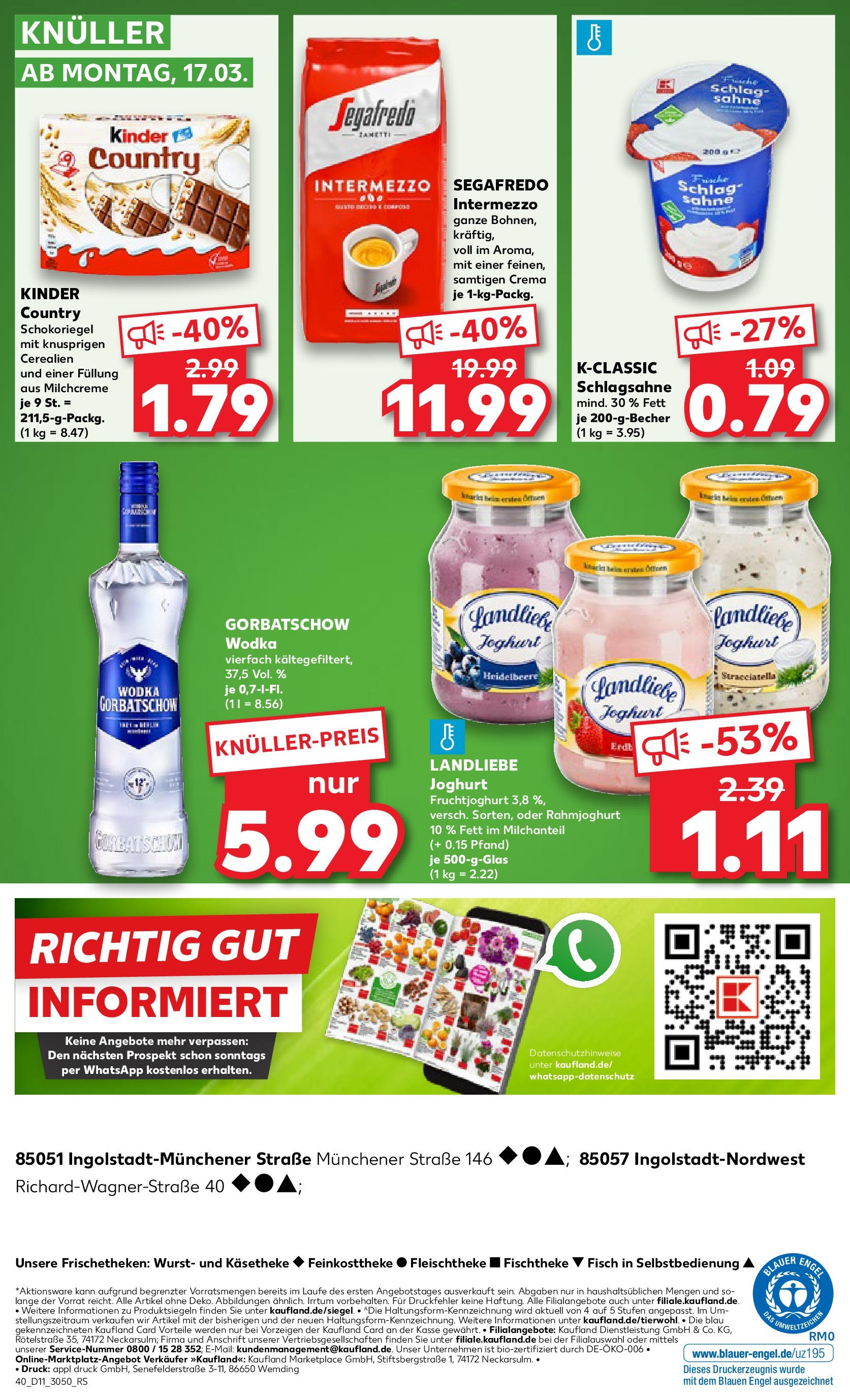 Kaufland - Kaufland: Wochenangebote (ab 12.03.2025) » Angebote Online zum Blättern | Seite: 40 | Produkte: Joghurt, Fruchtjoghurt, Wodka, Segafredo