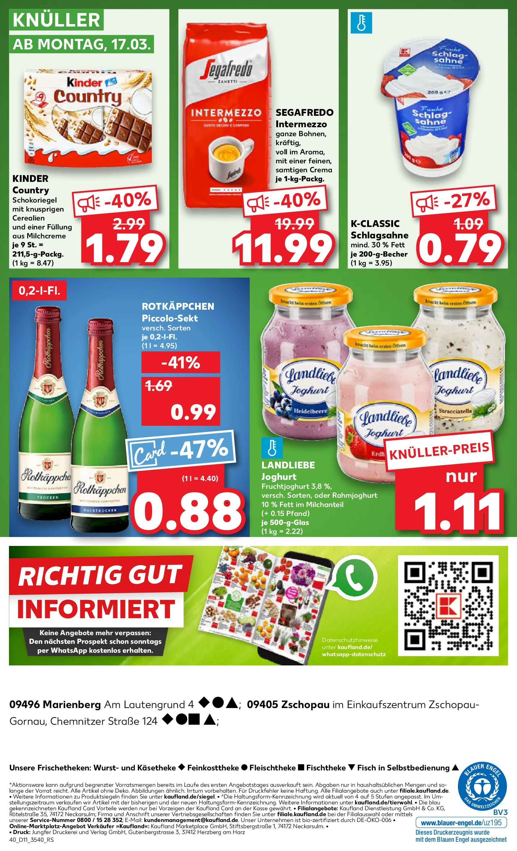 Kaufland - Kaufland: Wochenangebote (ab 12.03.2025) » Angebote Online zum Blättern | Seite: 40 | Produkte: Joghurt, Fruchtjoghurt, Wurst, Sahne