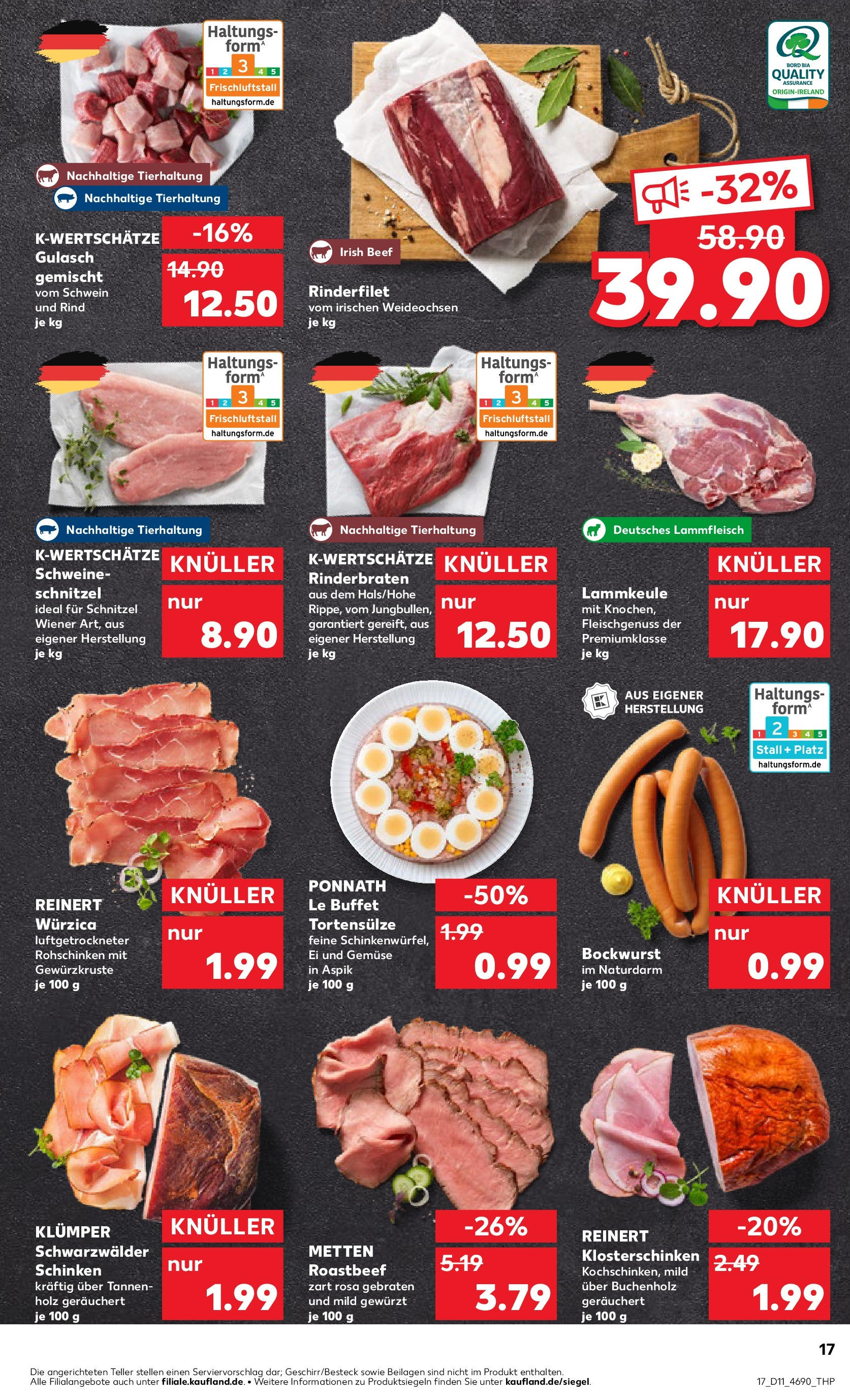 Kaufland - Peißenberg, Schongauer Straße 20 (ab 13.03.2025) » Angebote Online zum Blättern | Seite: 17 | Produkte: Lammkeule, Rinderfilet, Roastbeef, Gulasch