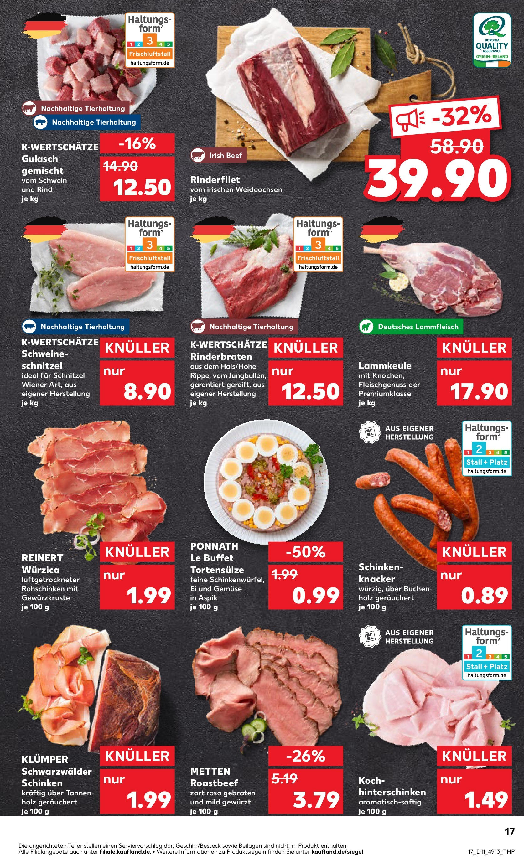 Kaufland - Kaufland: Wochenangebote (ab 12.03.2025) » Angebote Online zum Blättern | Seite: 17 | Produkte: Rinderbraten, Lammkeule, Roastbeef, Gemüse