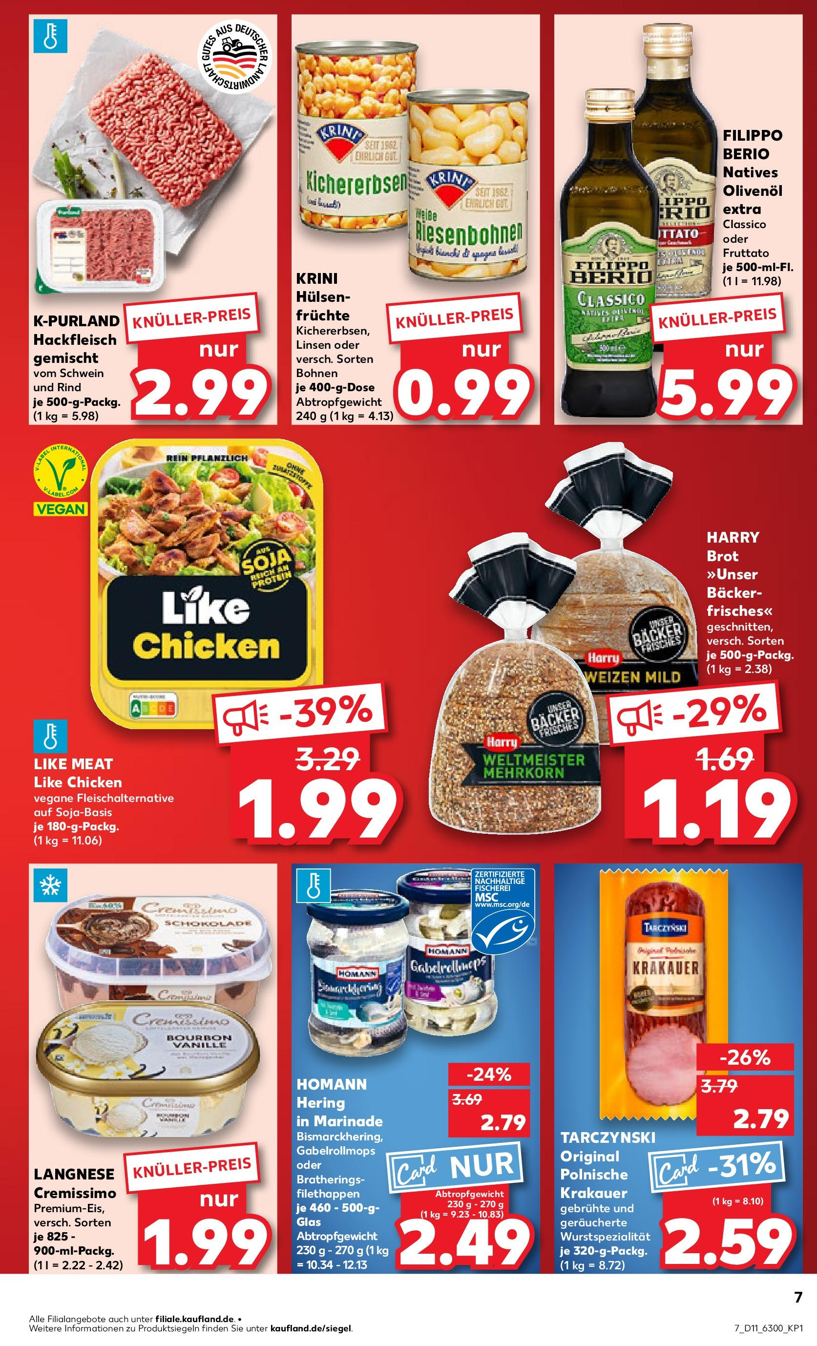 Kaufland - Kaufland: Wochenangebote (ab 12.03.2025) » Angebote Online zum Blättern | Seite: 7 | Produkte: Cremissimo, Olivenol, Like meat, Brot