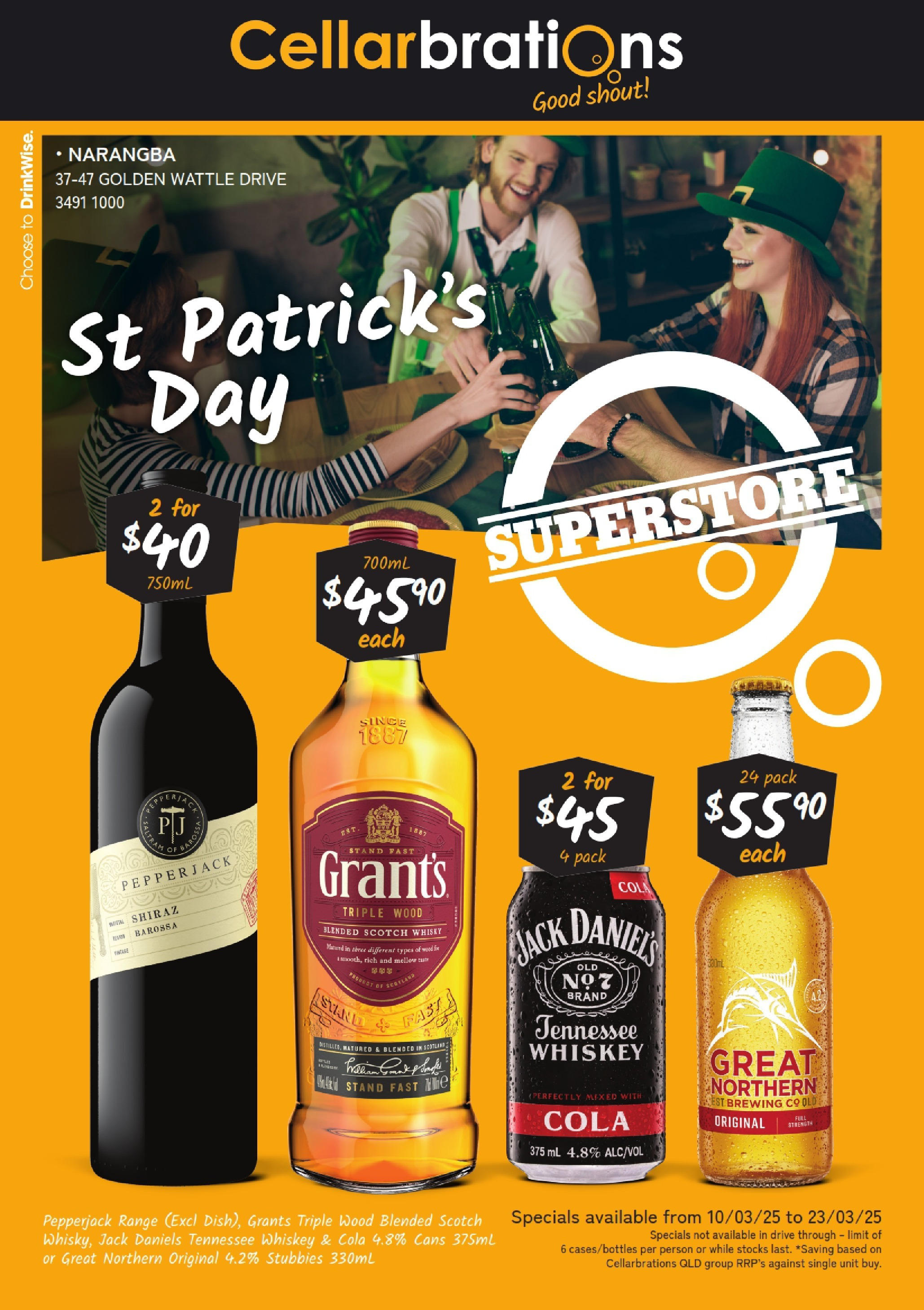 Cellarbrations - St Patrick’s Day. QLD 10/03 - 09/03/2025 > weekly / monthly specials | Page: 1 | Products: Whiskey, Wood, Scotch