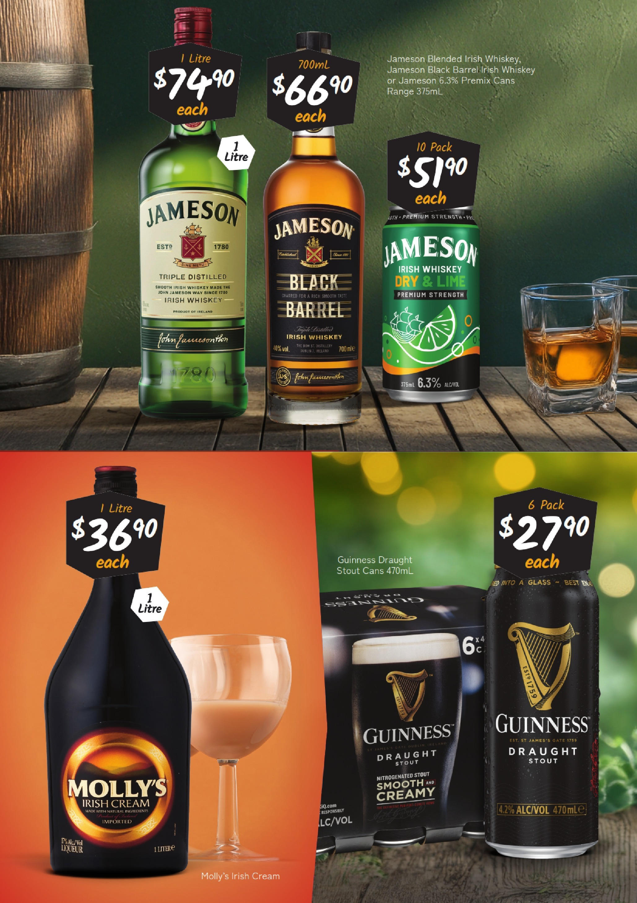 Cellarbrations - St Patrick’s Day. QLD 10/03 - 09/03/2025 > weekly / monthly specials | Page: 2 | Products: Cream, Whiskey, Bra, Lime