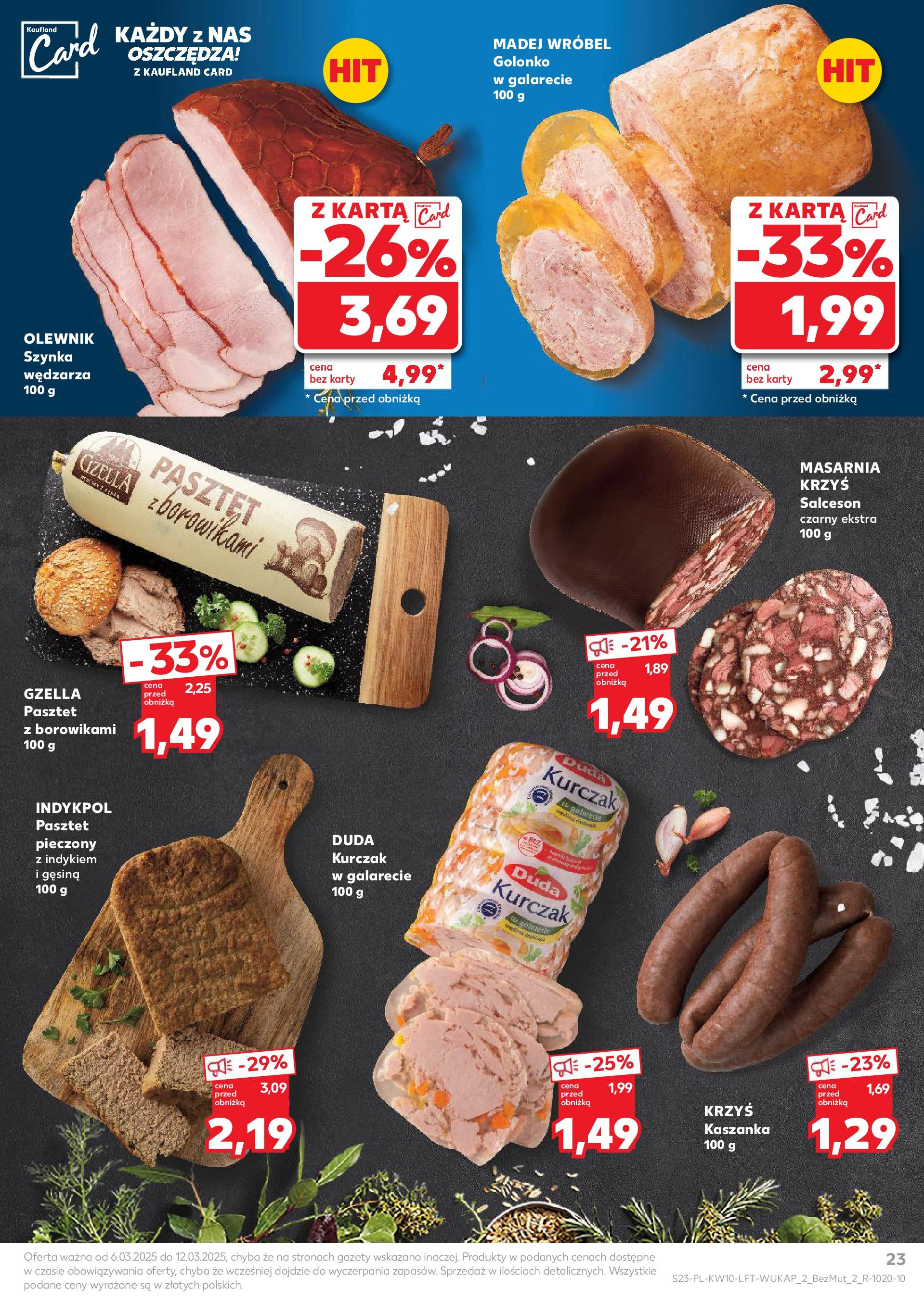 Kaufland gazetka od 06.03.2025 - od jutra PDF | Strona: 23 | Produkty: Karta, Ser kozi, Rolada, Sery