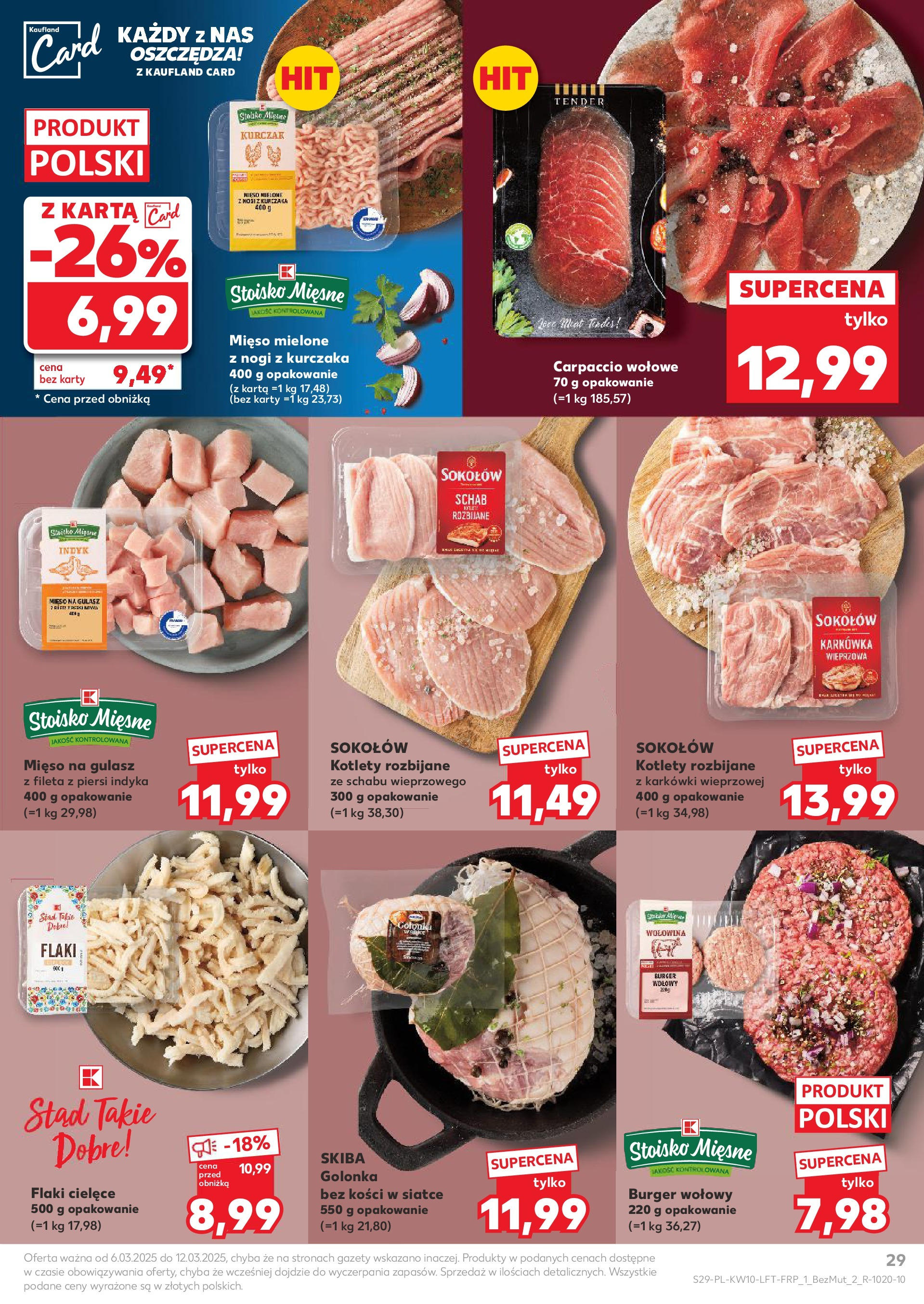 Kaufland gazetka od 06.03.2025 - od jutra PDF | Strona: 29 | Produkty: Karta, Schab, Boczek wędzony, Prosciutto