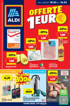 Anteprima del volantino Aldi - Offerte 1€ valido a partire dal 09.03.2025