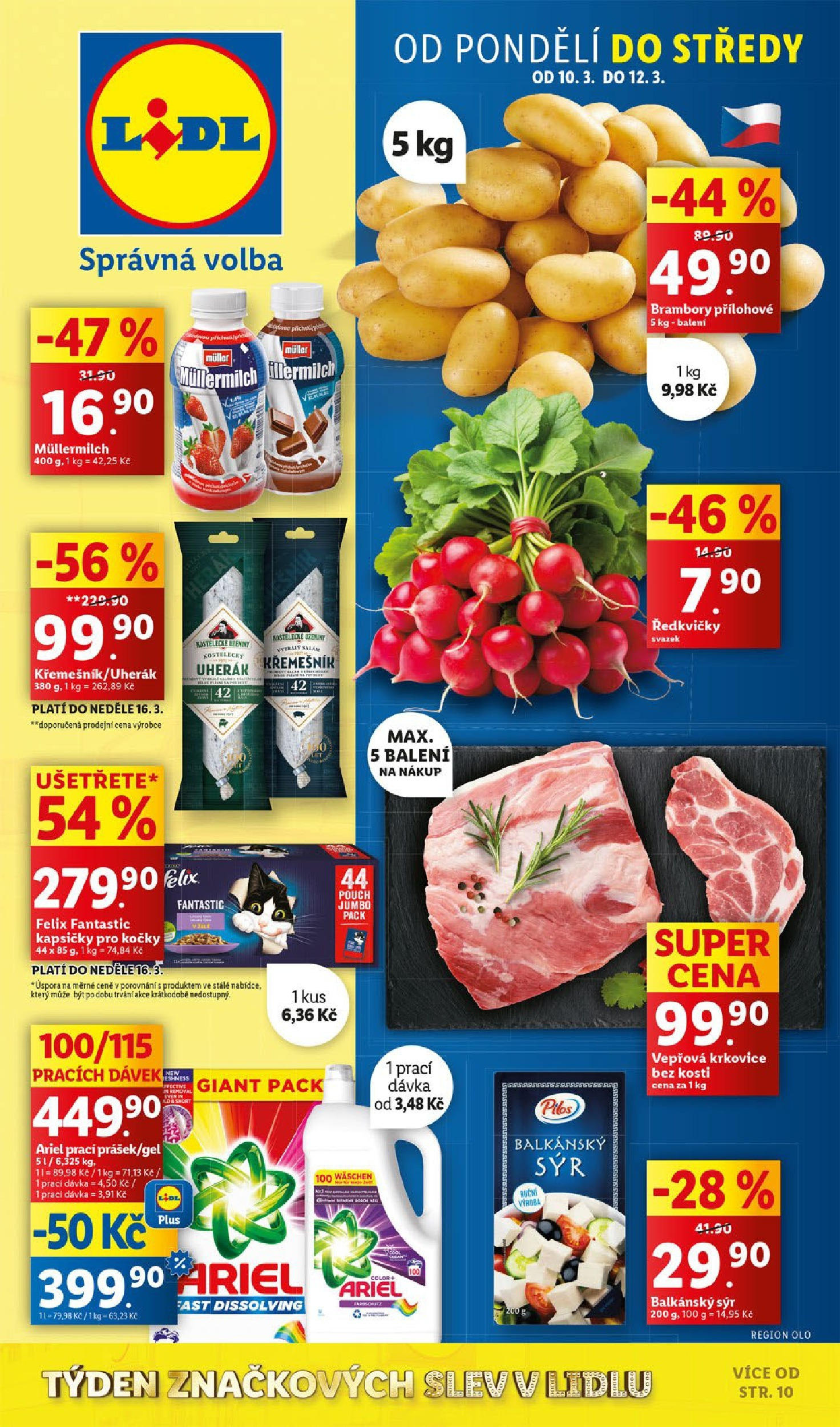 Lidl leták od 11.03.2025 - Nový akční leták | Strana: 1 | Produkty: Felix, Ariel, Krkovice, Vepřová krkovice