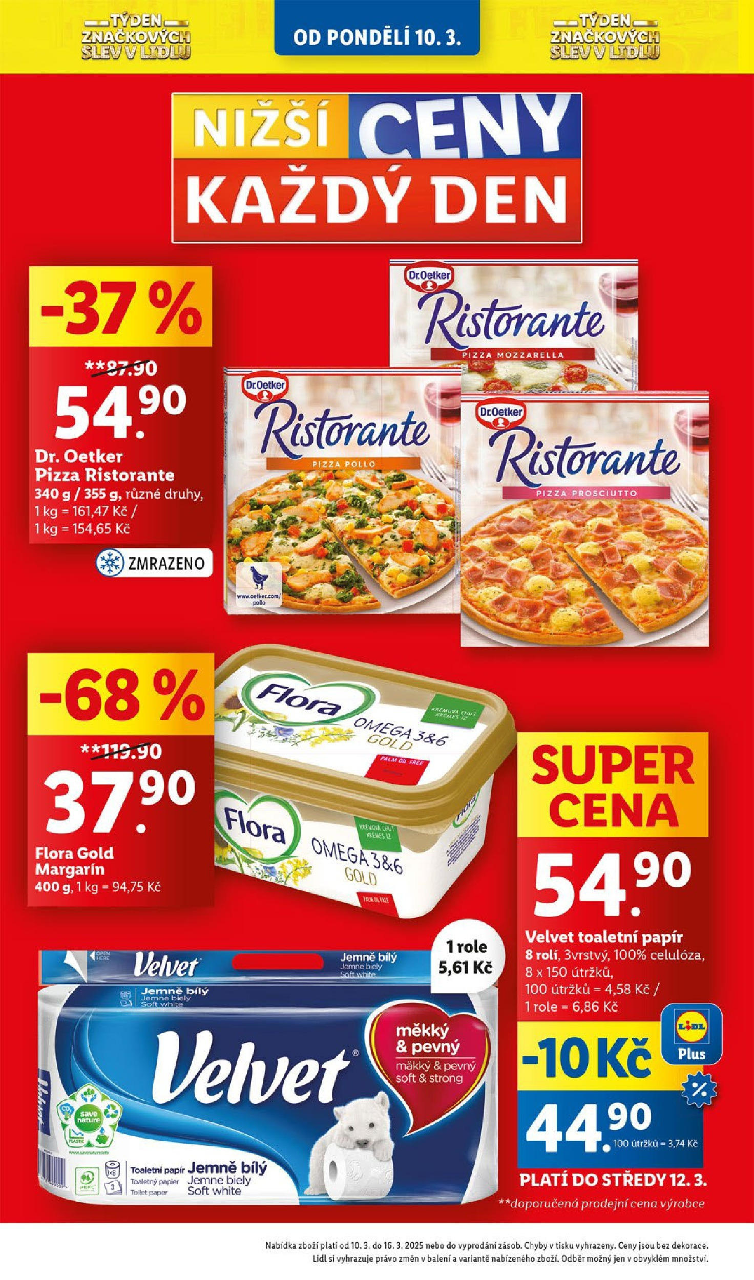 Lidl leták od 11.03.2025 - Nový akční leták | Strana: 2 | Produkty: Prosciutto, Toaletní papír, Mozzarella, Margarín