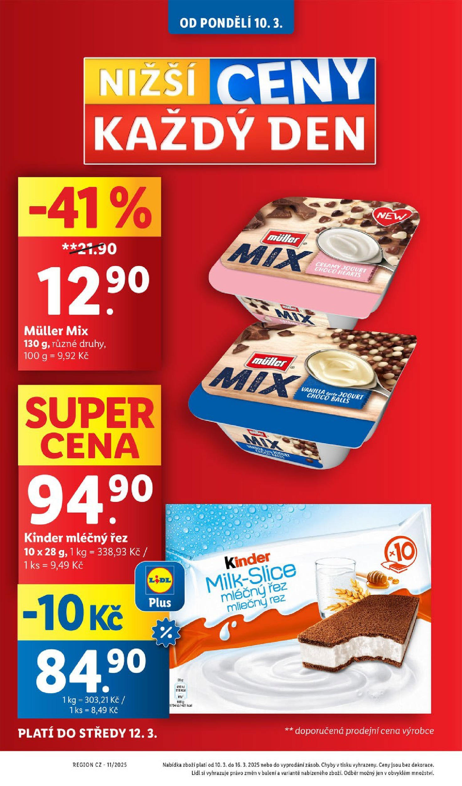 Lidl leták od 11.03.2025 - Nový akční leták | Strana: 4 | Produkty: Kinder mléčný řez, Jogurt, Kinder