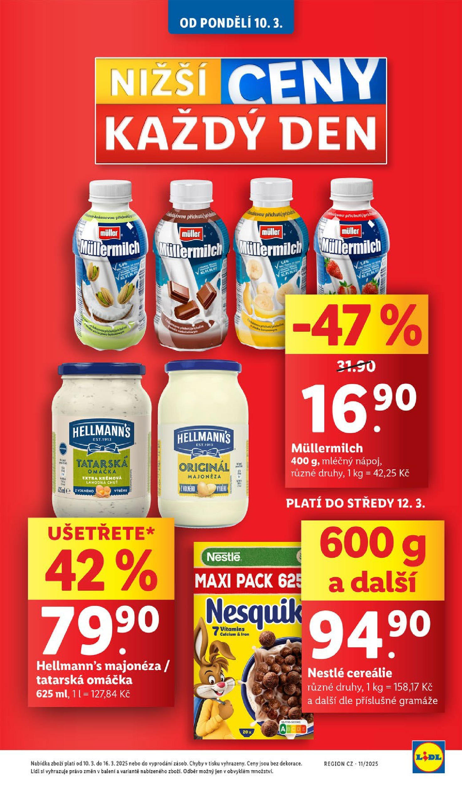 Lidl leták od 11.03.2025 - Nový akční leták | Strana: 5 | Produkty: Cereálie, Hellmann's, Tatarská omáčka, Müllermilch