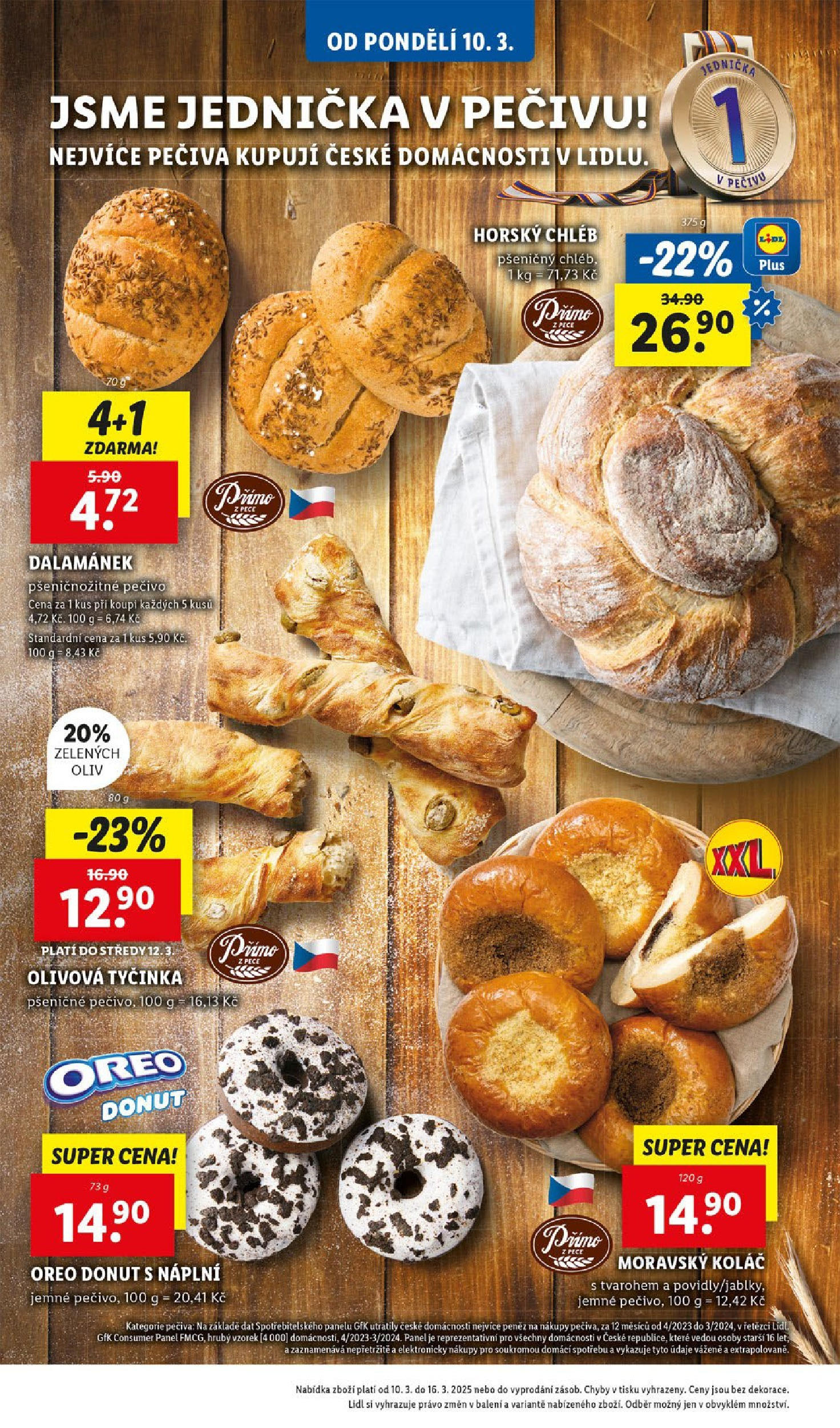 Lidl leták od 11.03.2025 - Nový akční leták | Strana: 14 | Produkty: Donut, Chléb, Horský chléb, Pečivo