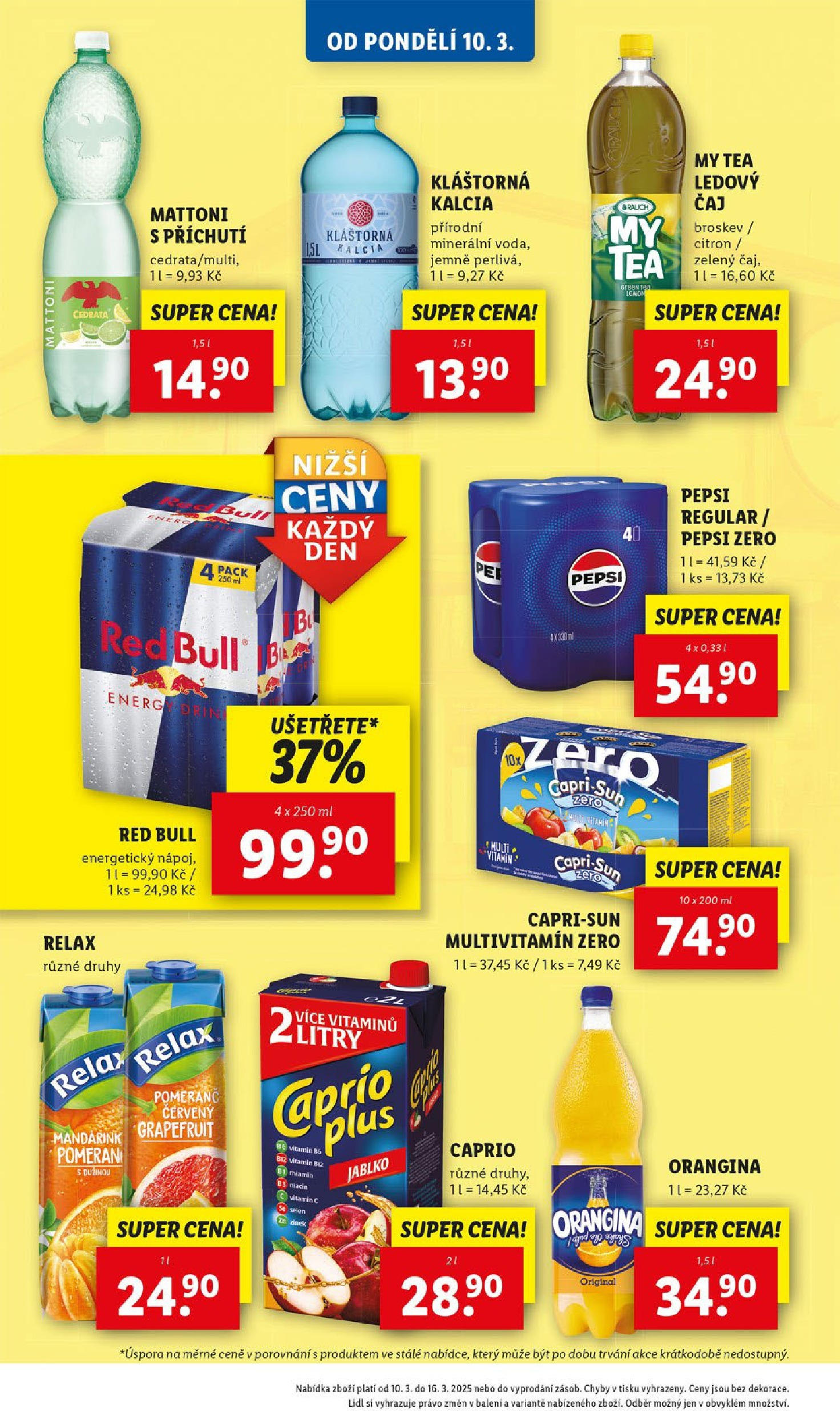 Lidl leták od 11.03.2025 - Nový akční leták | Strana: 22 | Produkty: Mattoni, Pepsi, Pepsi Zero, Redbull