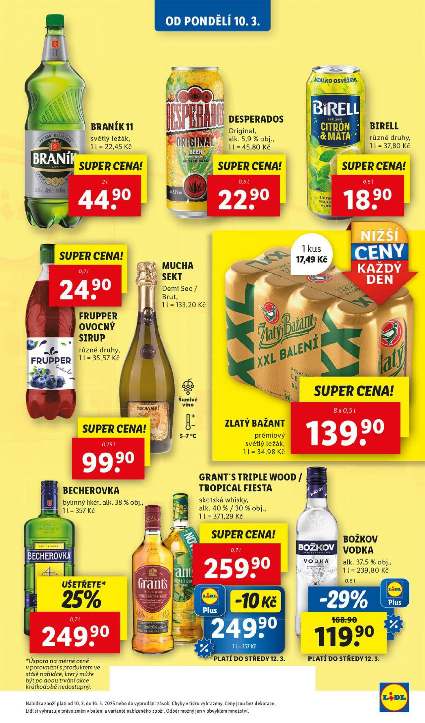 Lidl leták od 11.03.2025 - Nový akční leták | Strana: 23 | Produkty: Birell, Víno, Vodka, Braník