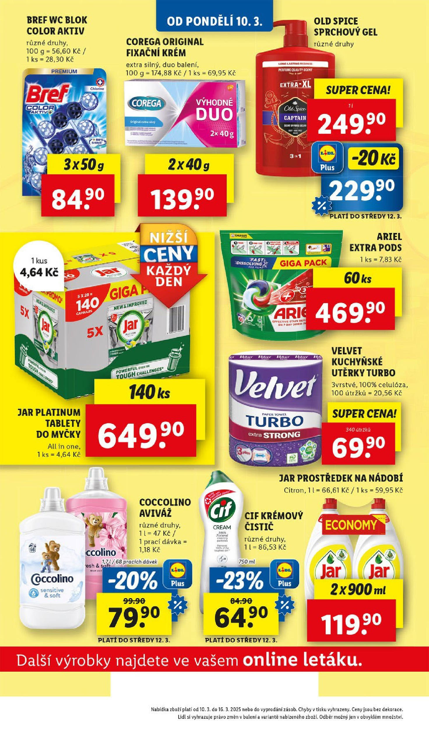 Lidl leták od 11.03.2025 - Nový akční leták | Strana: 24 | Produkty: Corega, Tablety do myčky, Blok, Cif