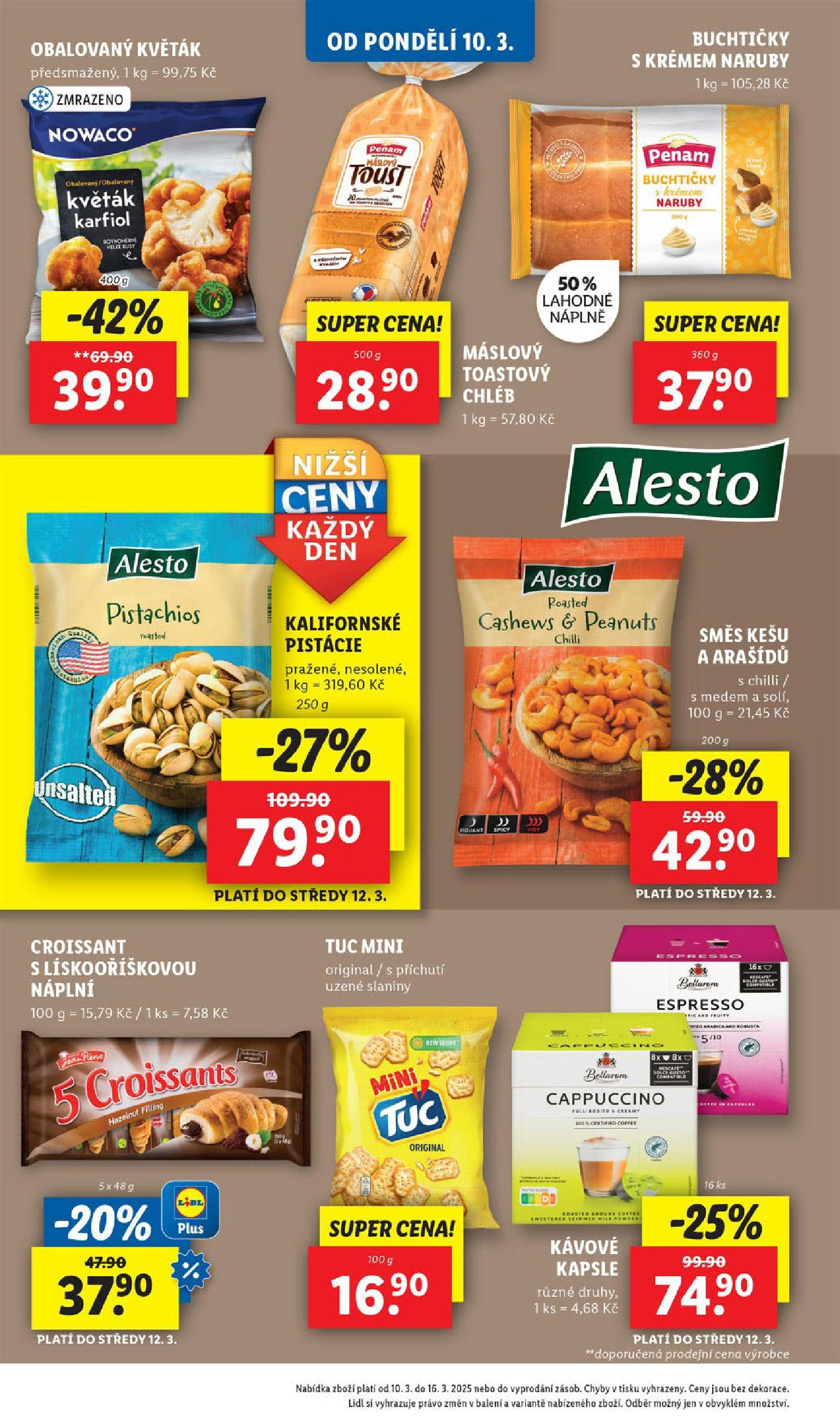 Lidl leták od 11.03.2025 - Nový akční leták | Strana: 28 | Produkty: Kešu, Chléb, Kapsle, Croissant