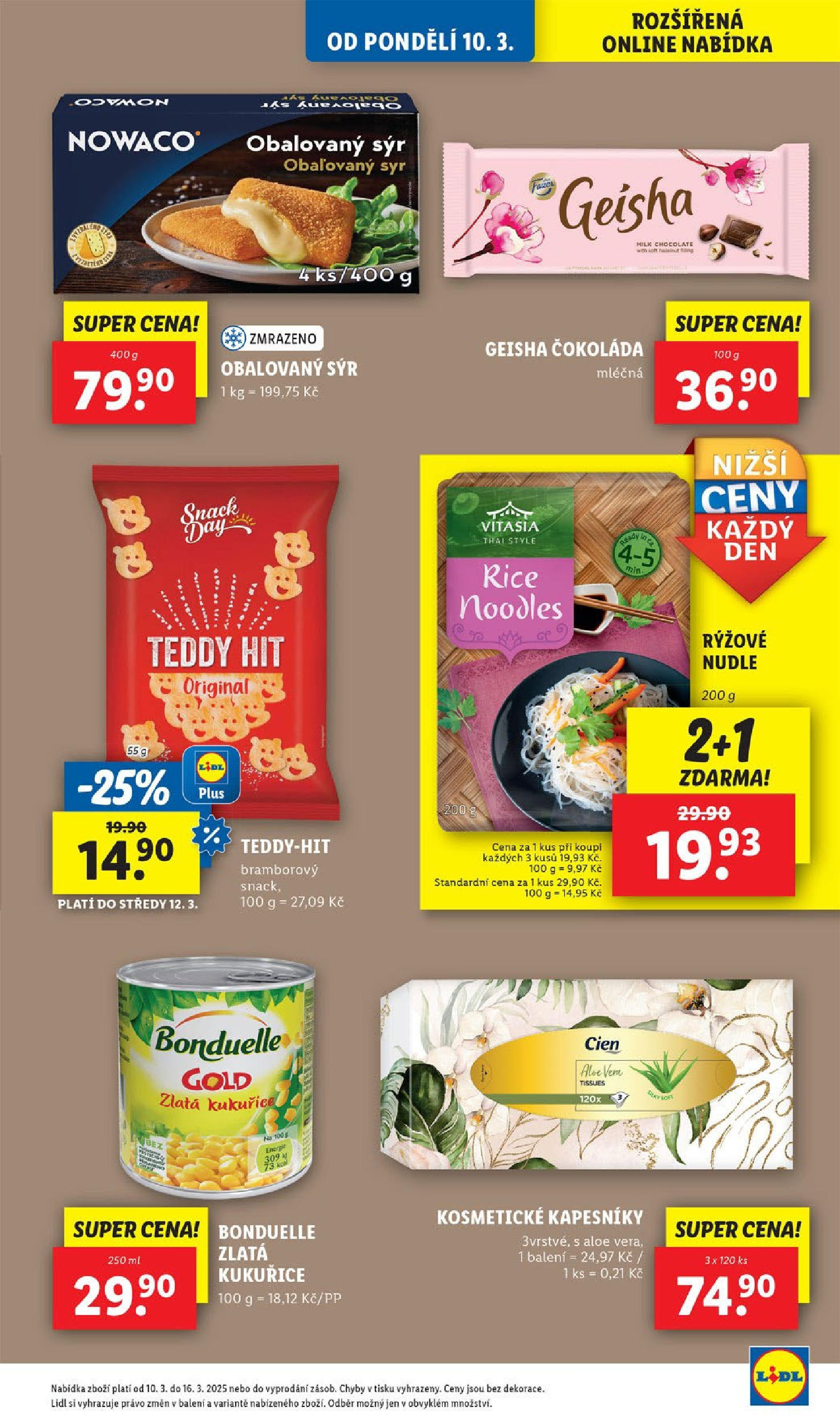 Lidl leták od 11.03.2025 - Nový akční leták | Strana: 29 | Produkty: Čokoláda, Cien, Rýžové nudle, Milk chocolate