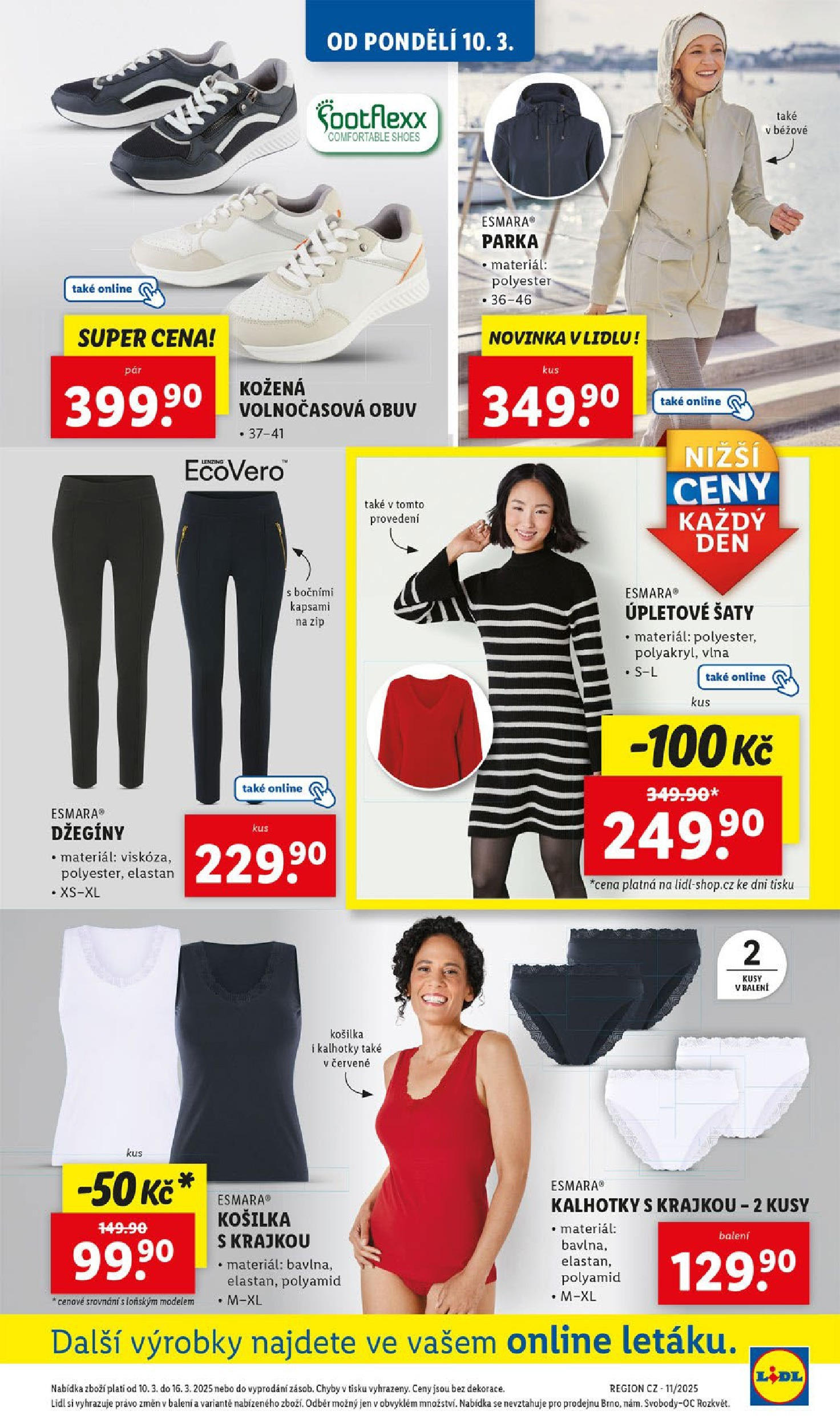 Lidl leták od 11.03.2025 - Nový akční leták | Strana: 3 | Produkty: Šaty, Kalhotky, Obuv