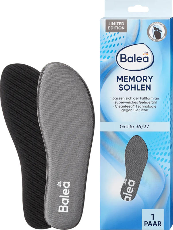 Balea Einlegesohlen Memory Foam, Gr. 36/37 (1 Paar)