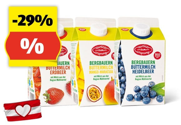 ZURÜCK ZUM URSPRUNG BIO-Buttermilch mit Frucht, 500 ml