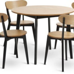 JYSK JEGIND Ø105 stejar + 4 JEGIND stej/negru