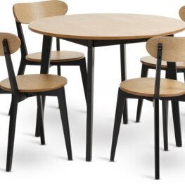 JYSK JEGIND Ø105 stejar + 4 JEGIND stej/negru