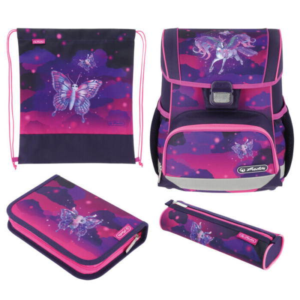 HERLITZ Schultaschen-Set Loop Plus Magic Unicorn Einhorn 4-teilig pink/lila