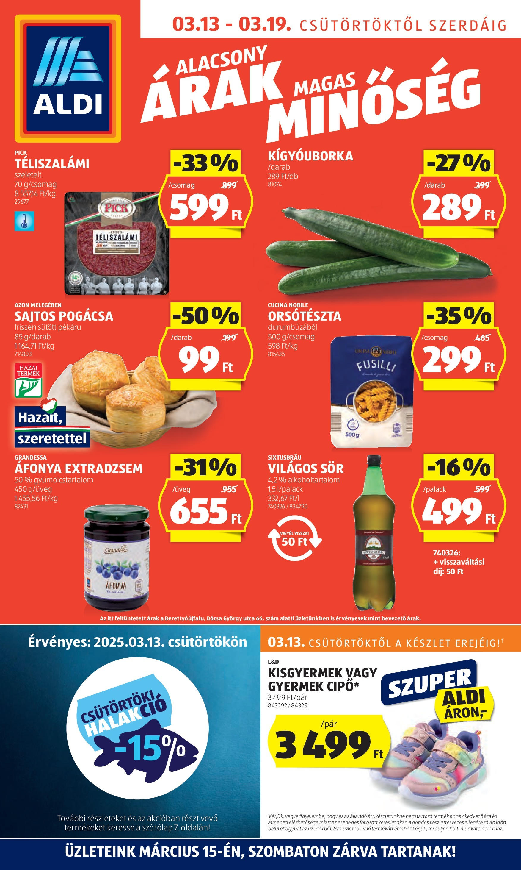 Aldi aktuális szórólap, érvényes 2025.03.13.-től - 1 oldal
