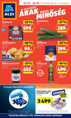 Aldi - Akciós újság Aldi megtekintése, amely érvényes 2025.03.13.-től