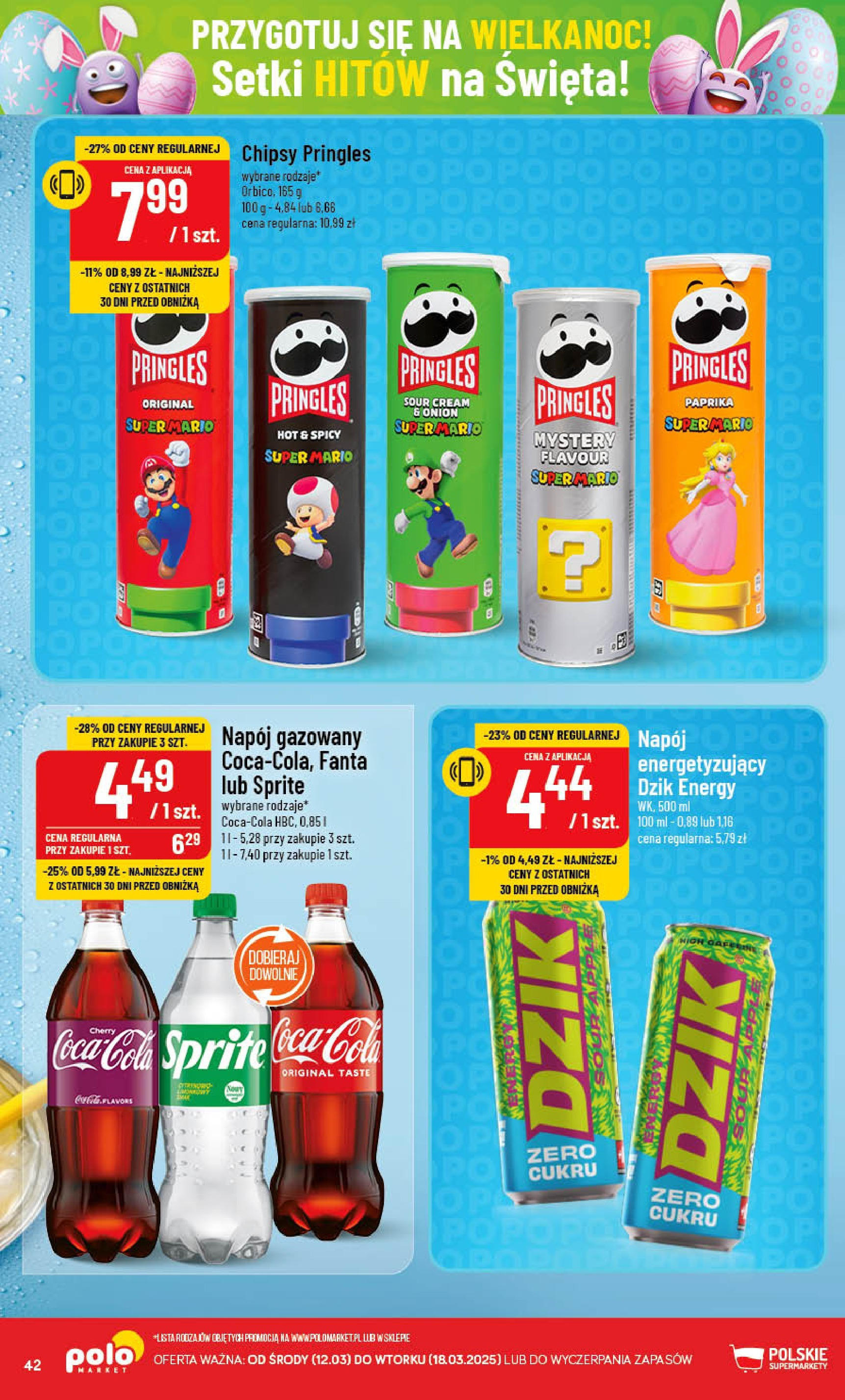 POLOmarket gazetka od jutra (12.03.2025) - Nowa PDF | Strona: 42 | Produkty: Chipsy, Sprite, Coca cola, Pringles