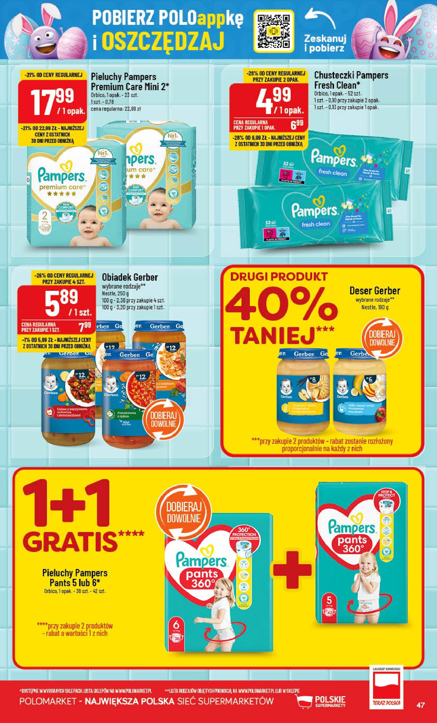 POLOmarket gazetka od jutra (12.03.2025) - Nowa PDF | Strona: 47 | Produkty: Pampers