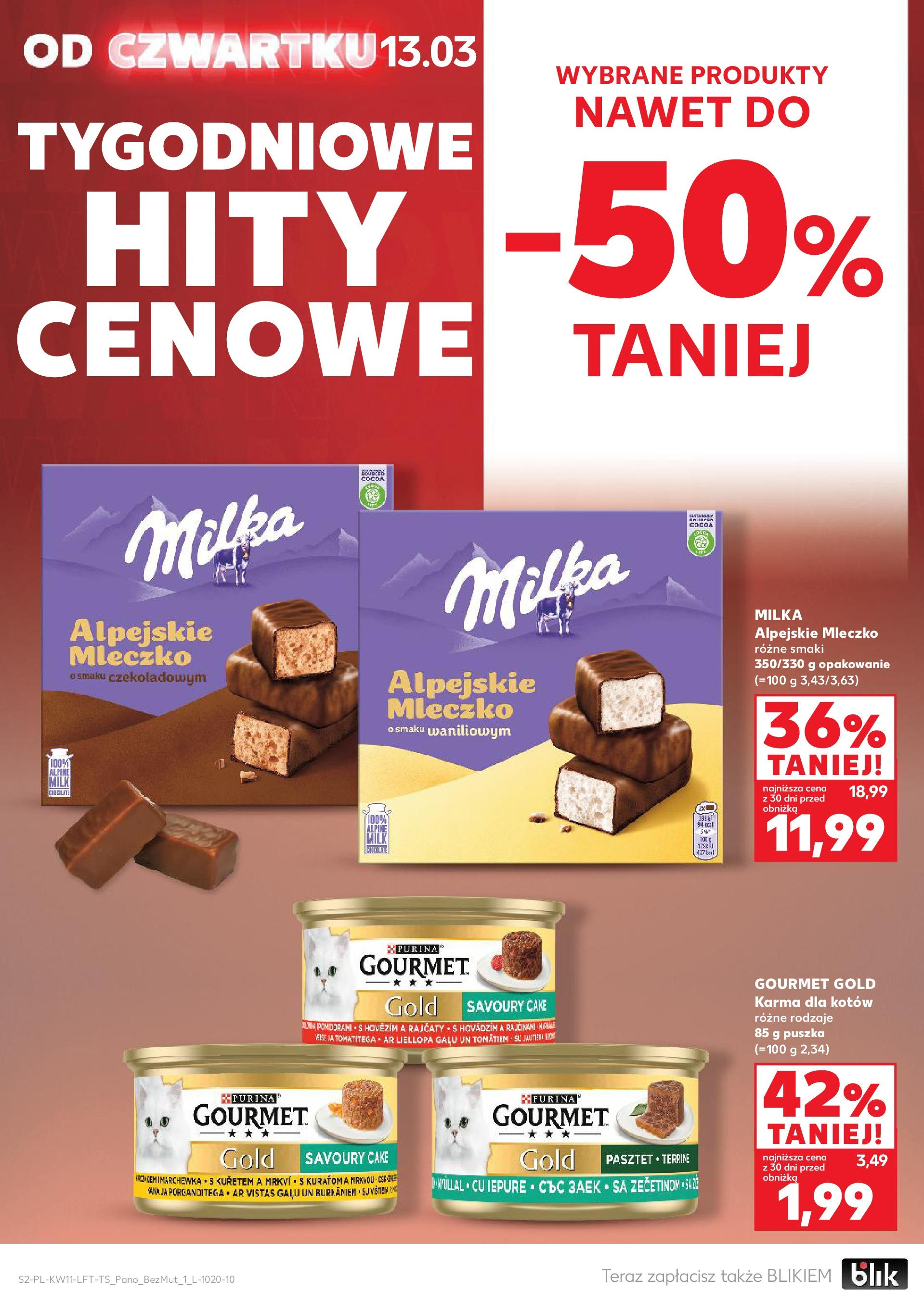 Kaufland gazetka od 13.03.2025 - od jutra PDF | Strona: 2 | Produkty: Milka, Karma dla kotów, Marchewka