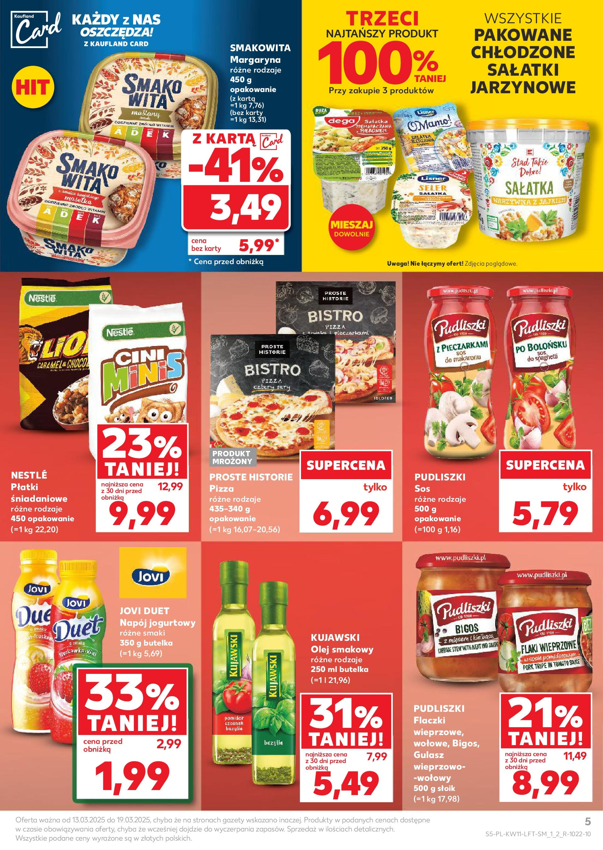 Kaufland gazetka od 13.03.2025 - od jutra PDF | Strona: 5 | Produkty: Karta, Pizza, Płatki, Sałatka