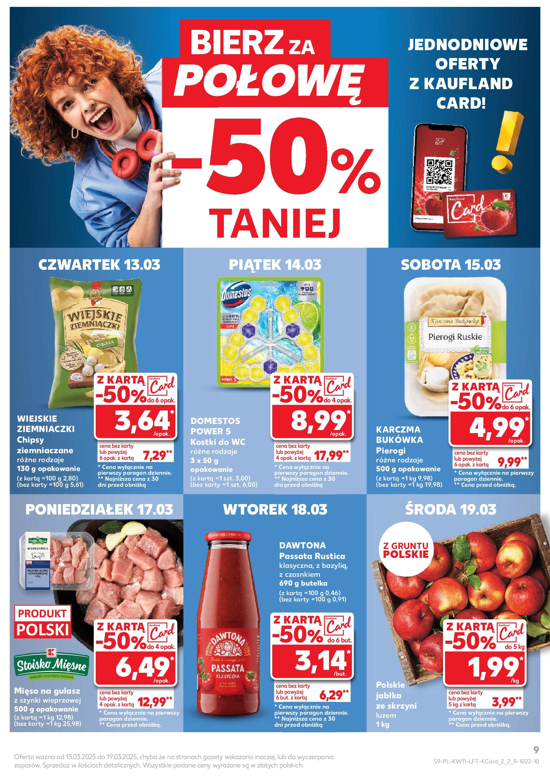 Kaufland gazetka od 13.03.2025 - od jutra PDF | Strona: 9 | Produkty: Chipsy, Ziemniaczki, Domestos, Gulasz