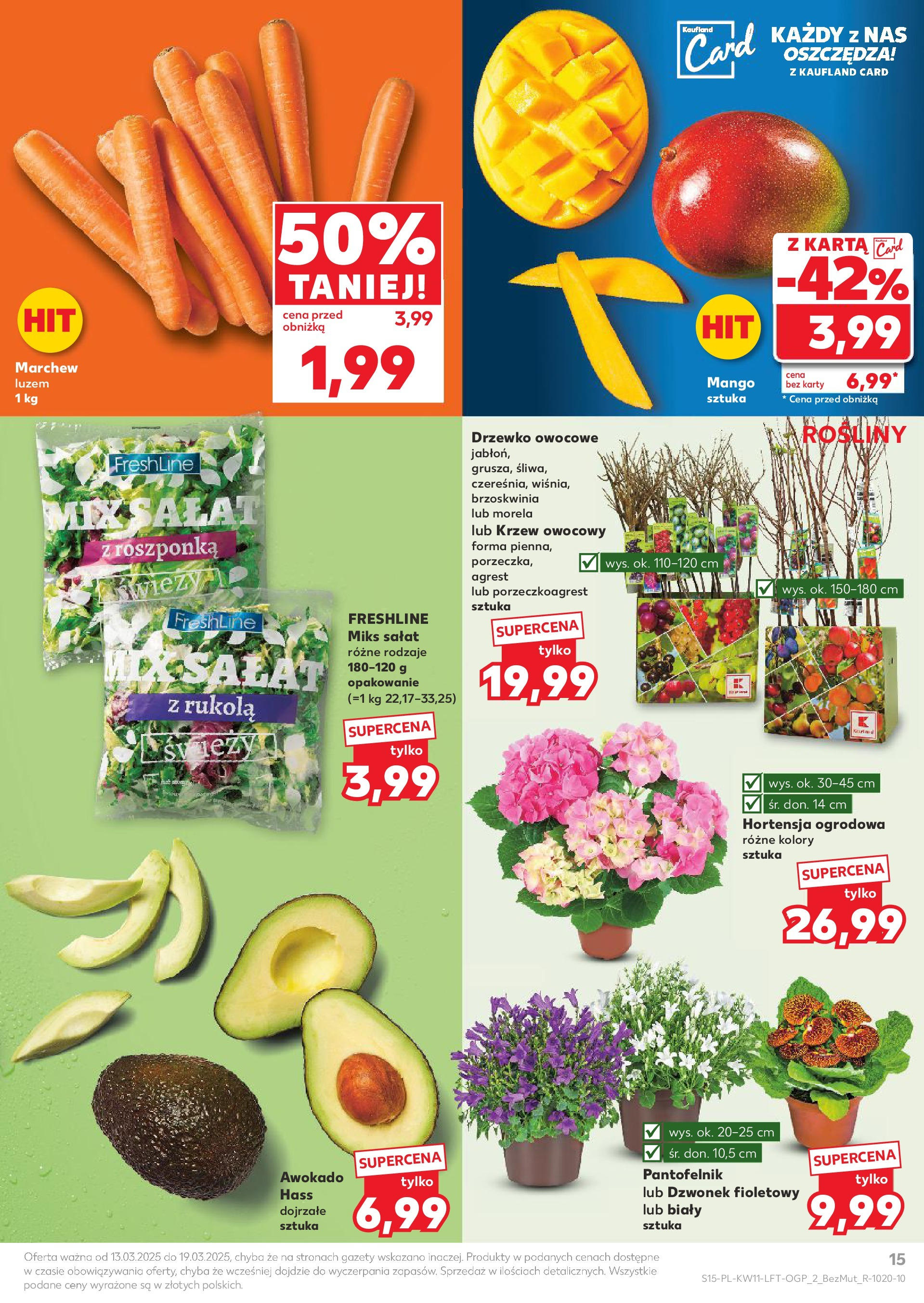 Kaufland gazetka od 13.03.2025 - od jutra PDF | Strona: 15 | Produkty: Rukola, Roszponka, Porzeczka, Awokado