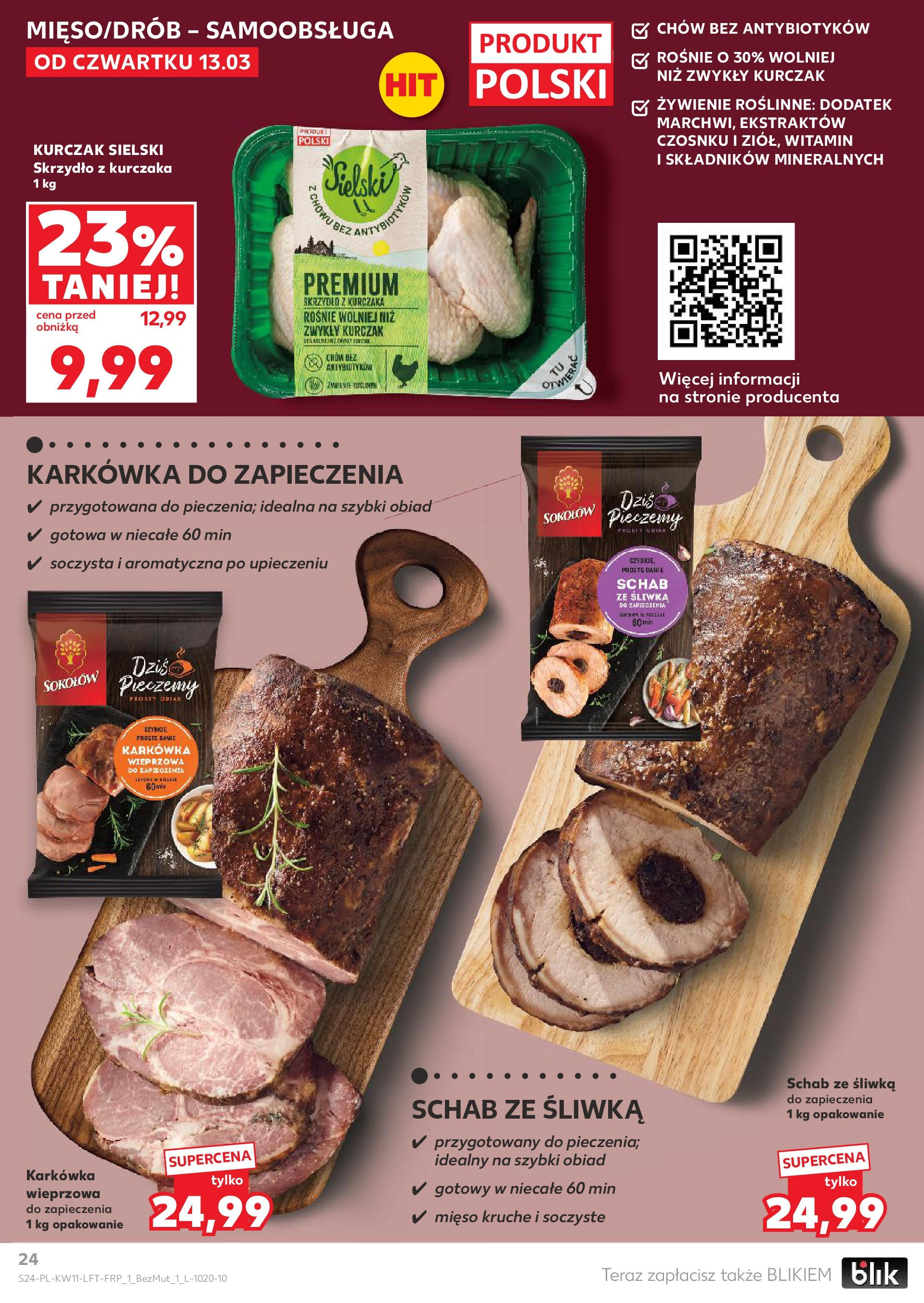 Kaufland gazetka od 13.03.2025 - od jutra PDF | Strona: 24 | Produkty: Karkówka, Schab, Mięso, Schab ze śliwką