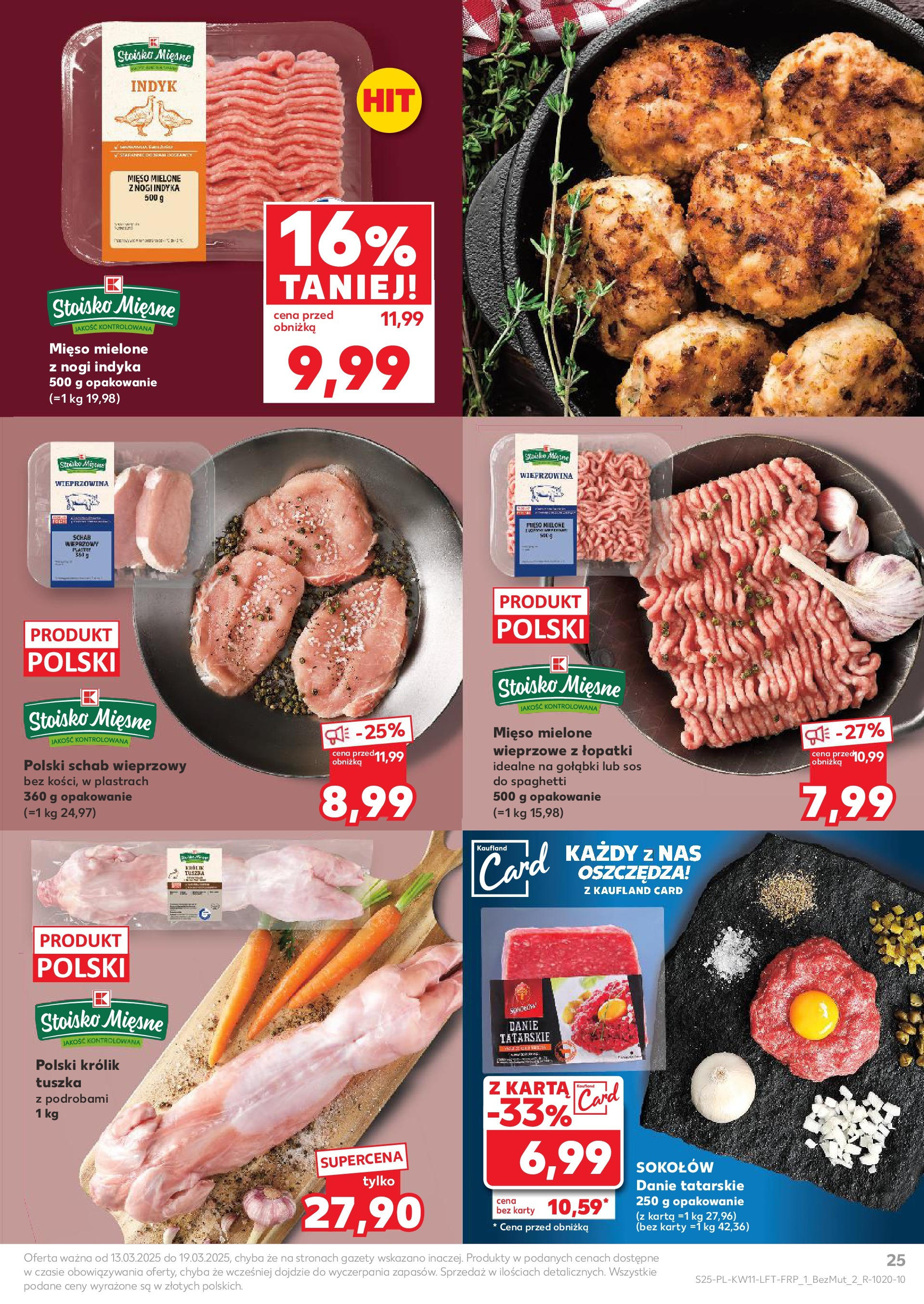 Kaufland gazetka od 13.03.2025 - od jutra PDF | Strona: 25 | Produkty: Karta, Schab, Mięso, Schab wieprzowy