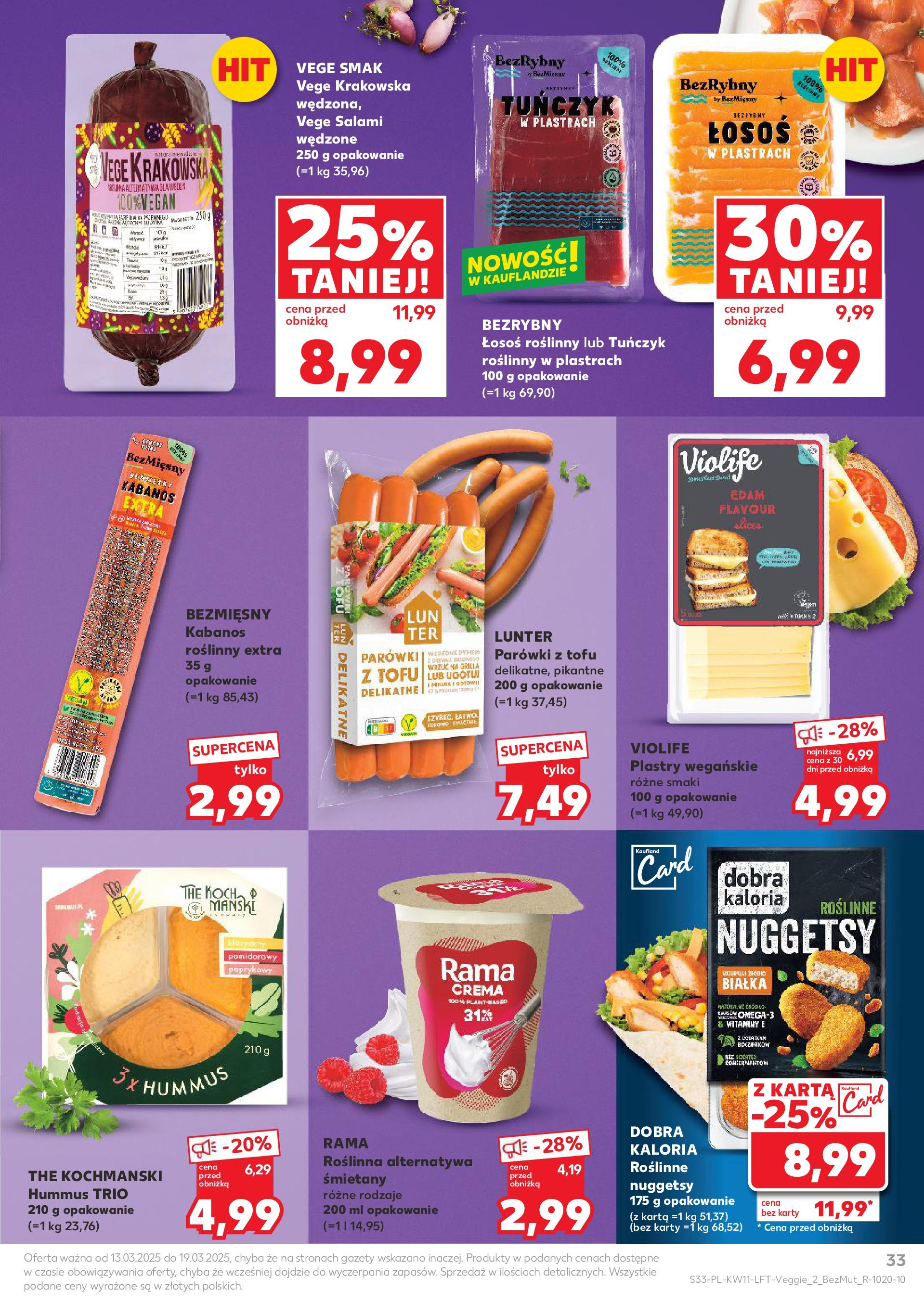 Kaufland gazetka od 13.03.2025 - od jutra PDF | Strona: 33 | Produkty: Łosoś, Tofu, Hummus, Salami