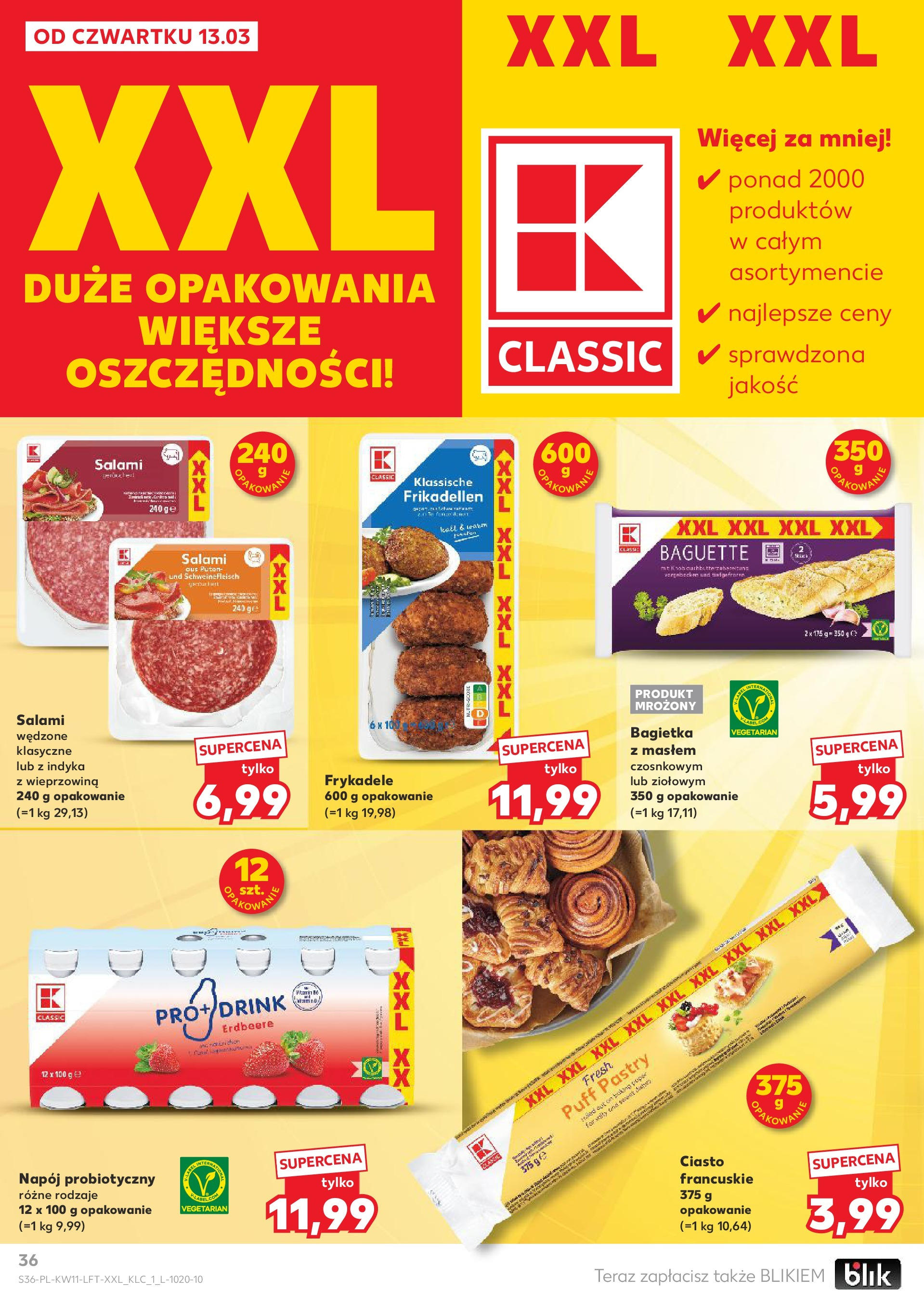 Kaufland gazetka od 13.03.2025 - od jutra PDF | Strona: 36 | Produkty: Ciasto, Bagietka, Salami, Wieprzowina