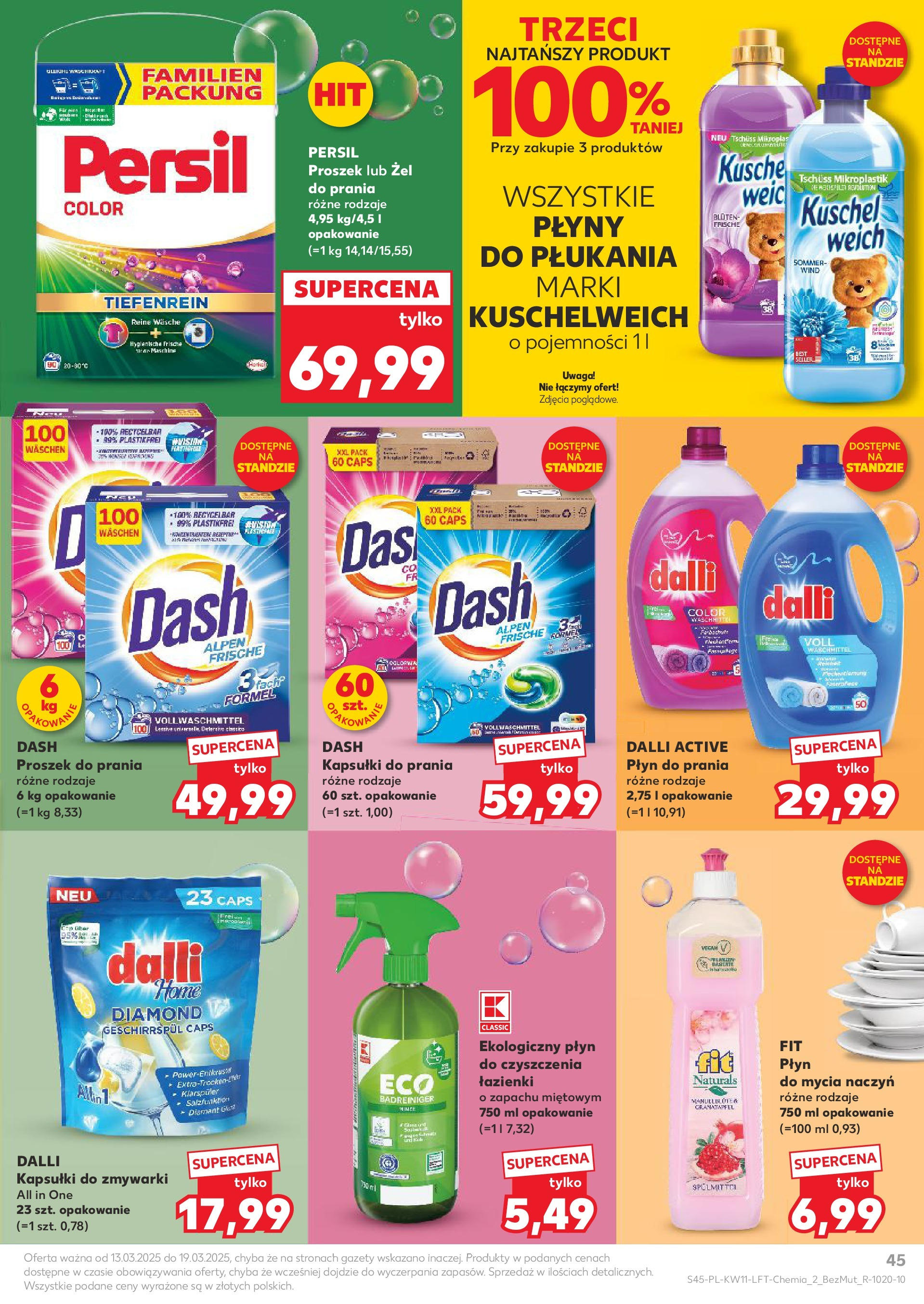 Kaufland gazetka od 13.03.2025 - od jutra PDF | Strona: 45 | Produkty: Persil, Kapsułki do prania, Proszek do prania, Kapsułki do zmywarki