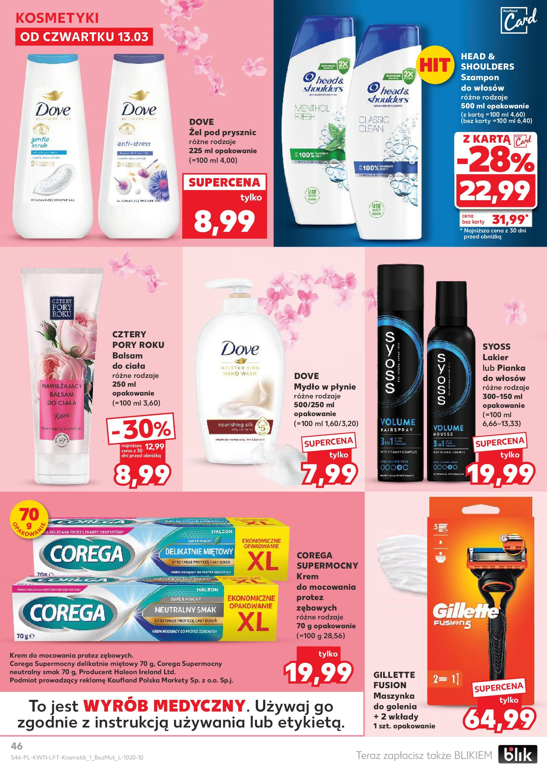 Kaufland gazetka od 13.03.2025 - od jutra PDF | Strona: 46 | Produkty: Karta, Gillette, Maszynka do golenia, Szampon