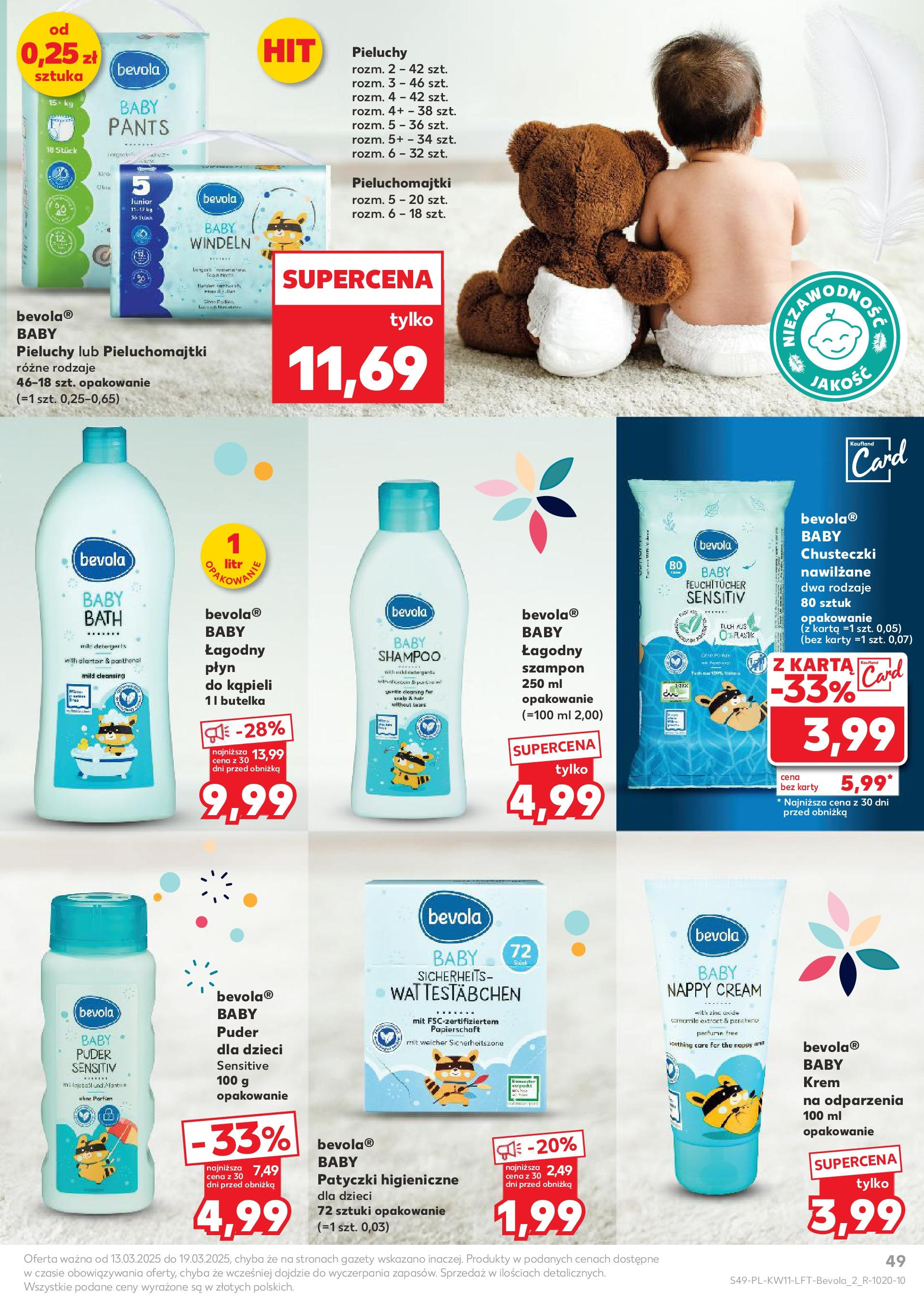 Kaufland gazetka od 13.03.2025 - od jutra PDF | Strona: 49 | Produkty: Karta, Pieluchomajtki, Puder, Szampon