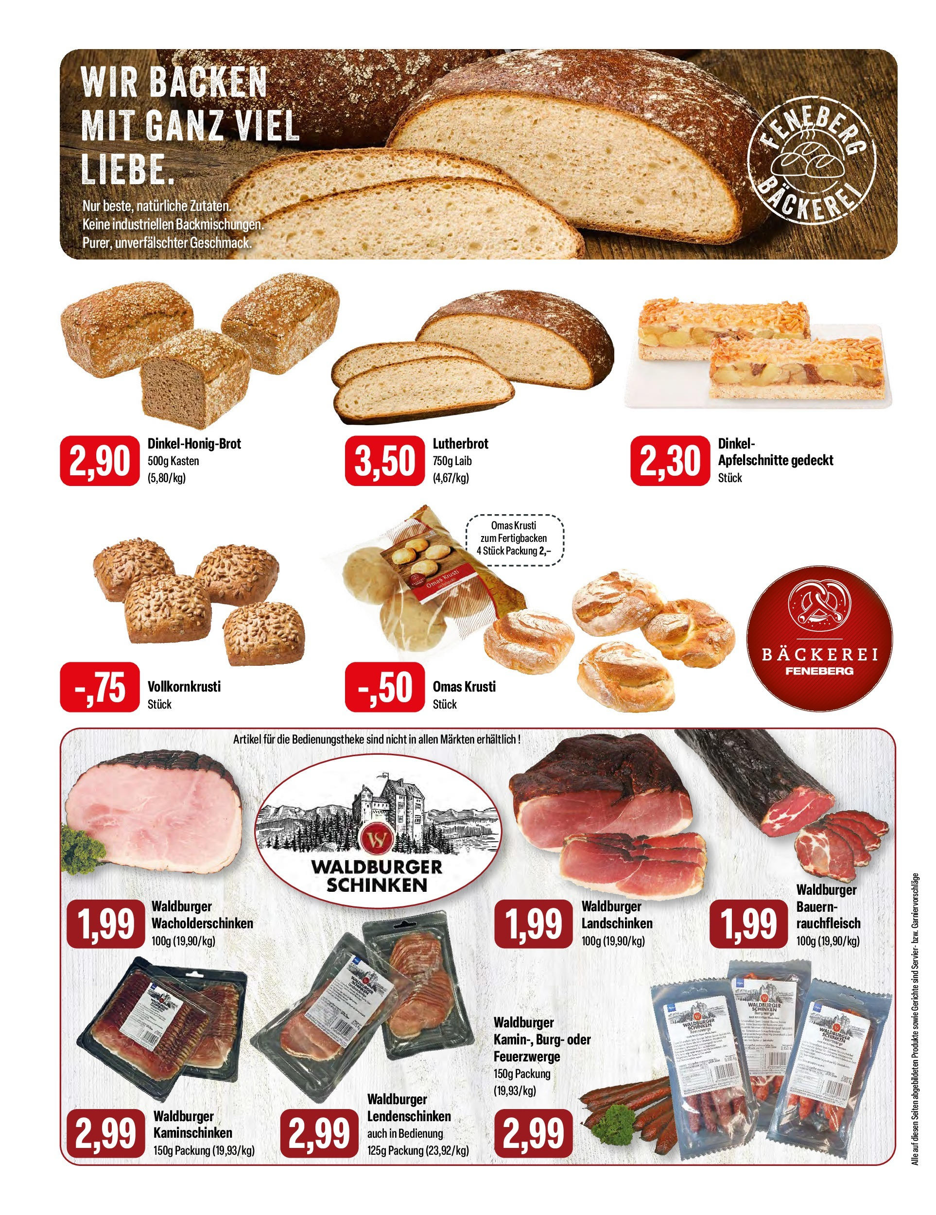 Feneberg Angebote (ab 13.03.2025) zum Blättern | Seite: 4 | Produkte: Bäckerei, Brot, Schinken