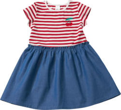 ALANA Kleid mit Ringeln & Kirsch-Applikation, rot & blau, Gr. 128