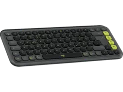 LOGITECH Pop Icon Keys, Kabellose Tastatur mit personalisierbaren Emoji-Tasten, Bluetooth, DEU (Qwertz), Grafit / Grün
