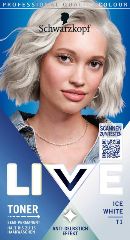 Schwarzkopf LIVE Haartoner T1 Ice White