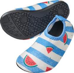 PUSBLU Badeschuhe mit Melonen-Muster, blau & rot, Gr. 25/26