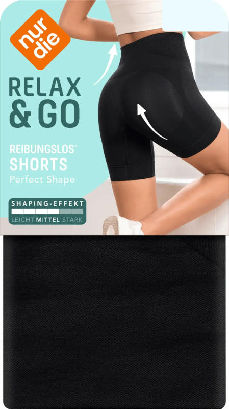 nur die Shorts Reibungslos Shape schwarz Gr. 40/42